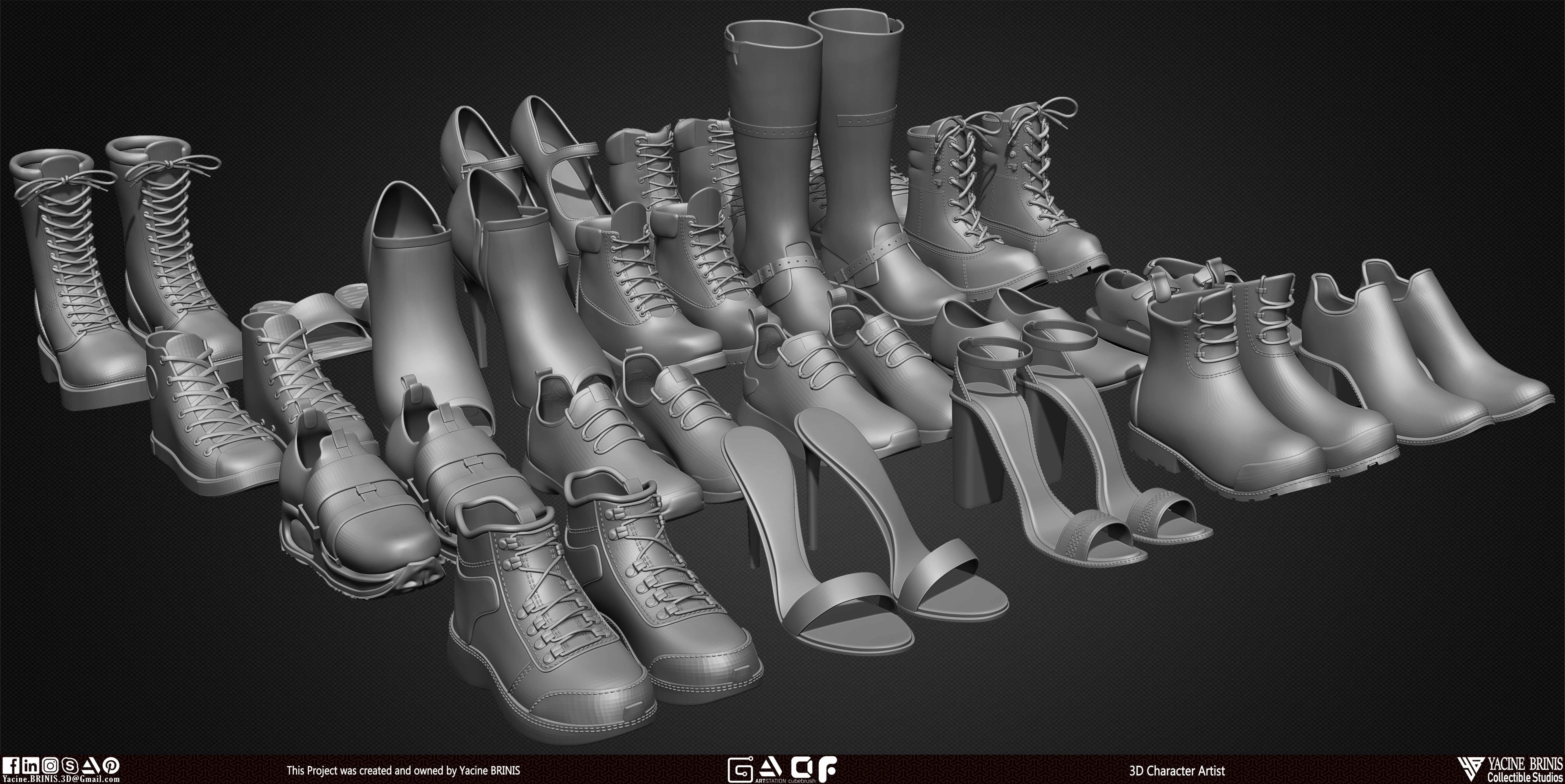 Pack of 20 Shoes Volume 04 sculpted By Yacine BRINIS Set 33
