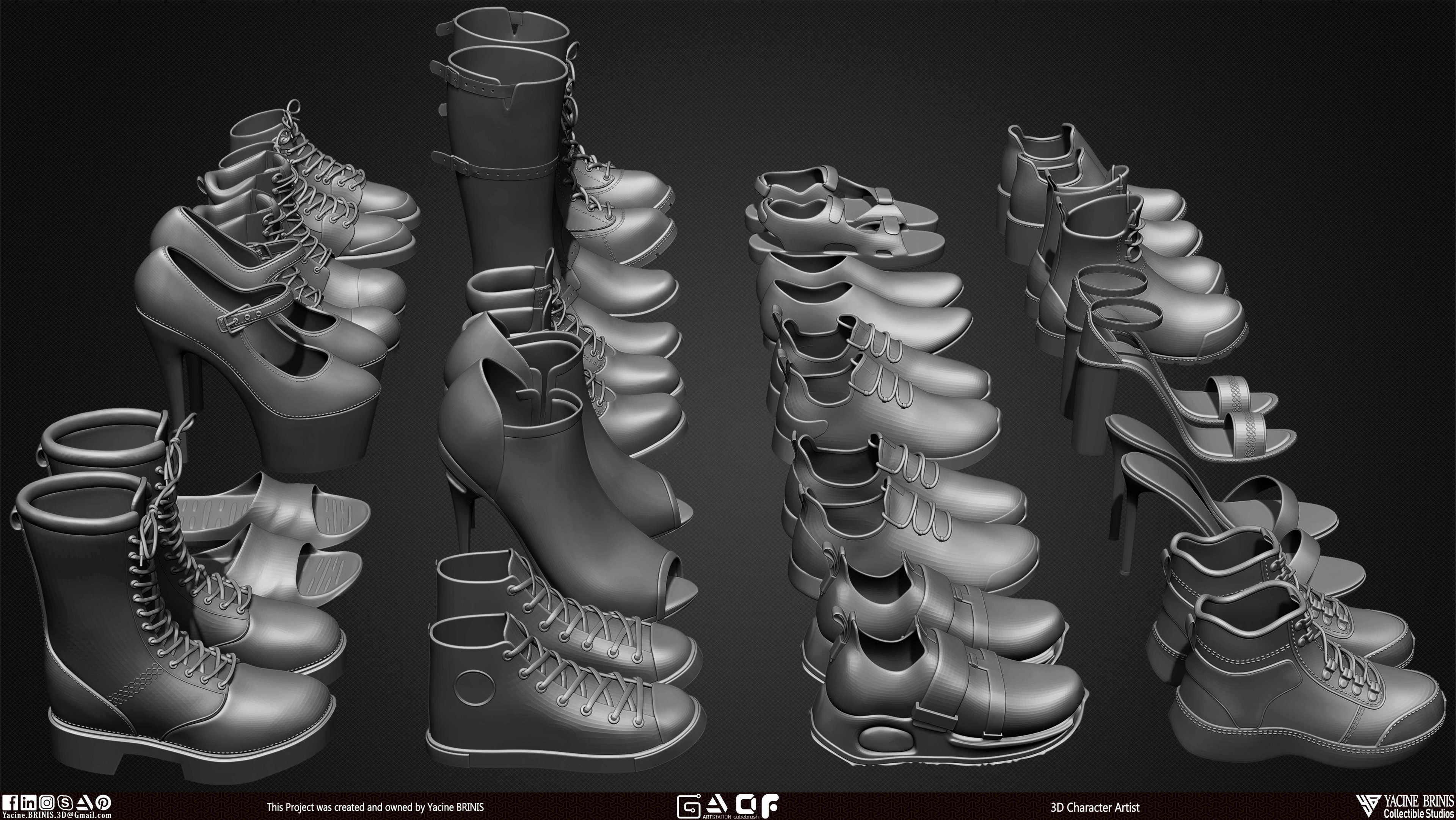 Pack of 20 Shoes Volume 04 sculpted By Yacine BRINIS Set 34