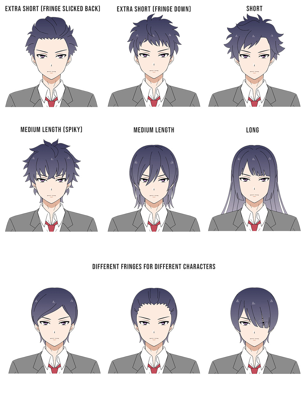 Anime Boy Hairstyles Pack Blend Files 3D model  CGTrader