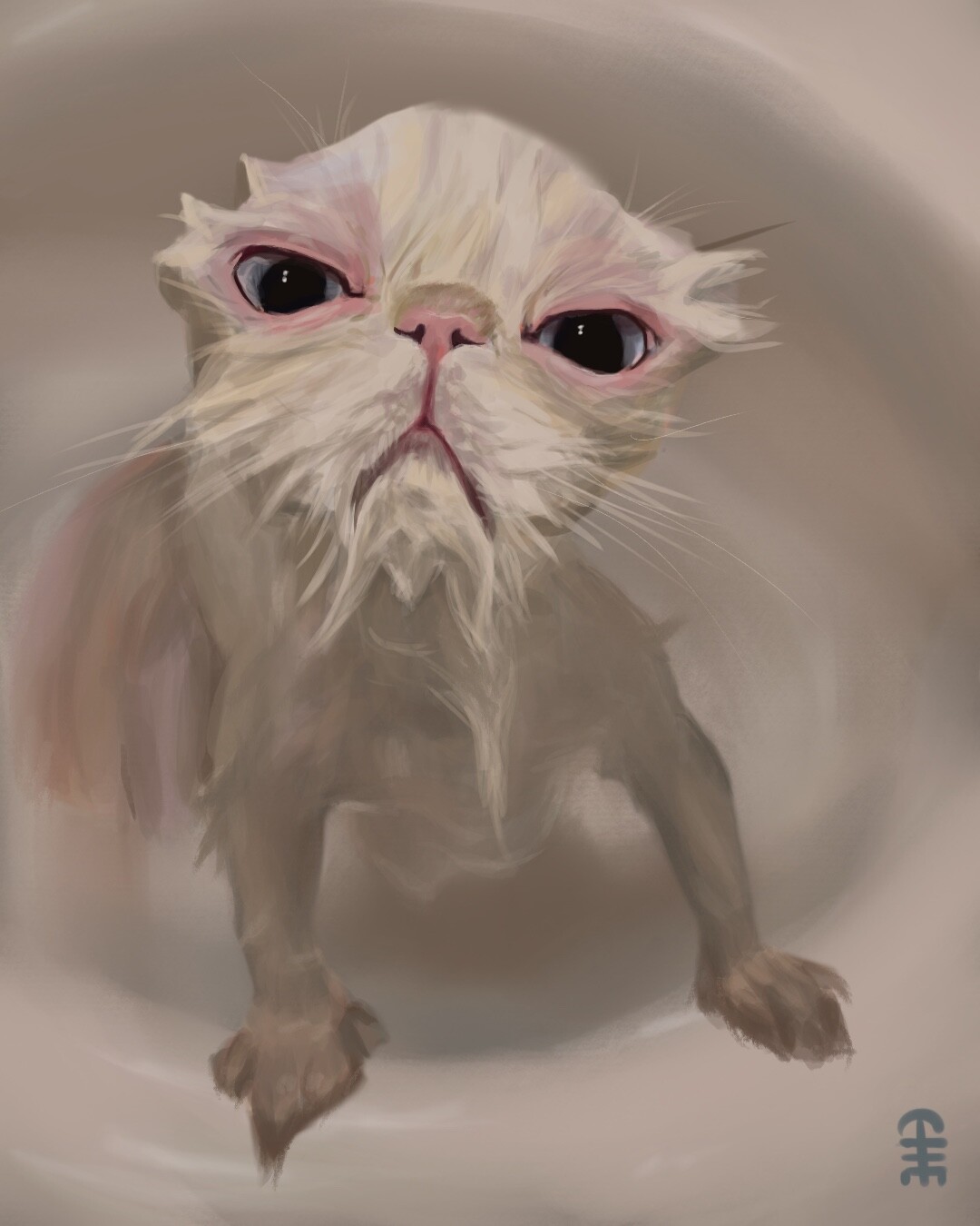 ArtStation Wet cat