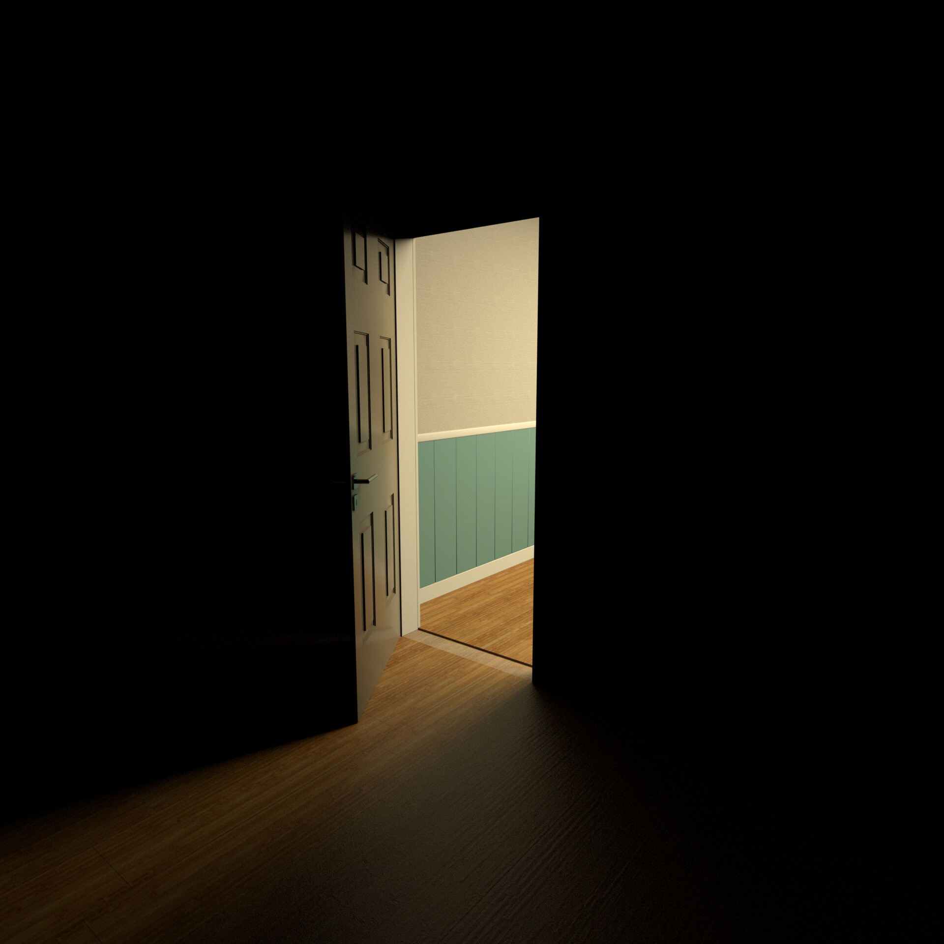 ArtStation Shadows Door into Hallway