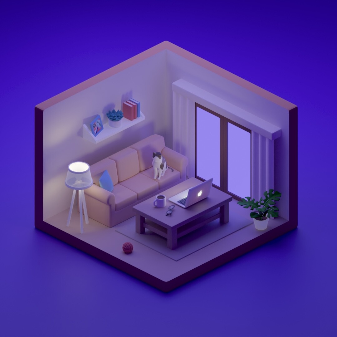 ArtStation - 3D Isometric Game Room Design