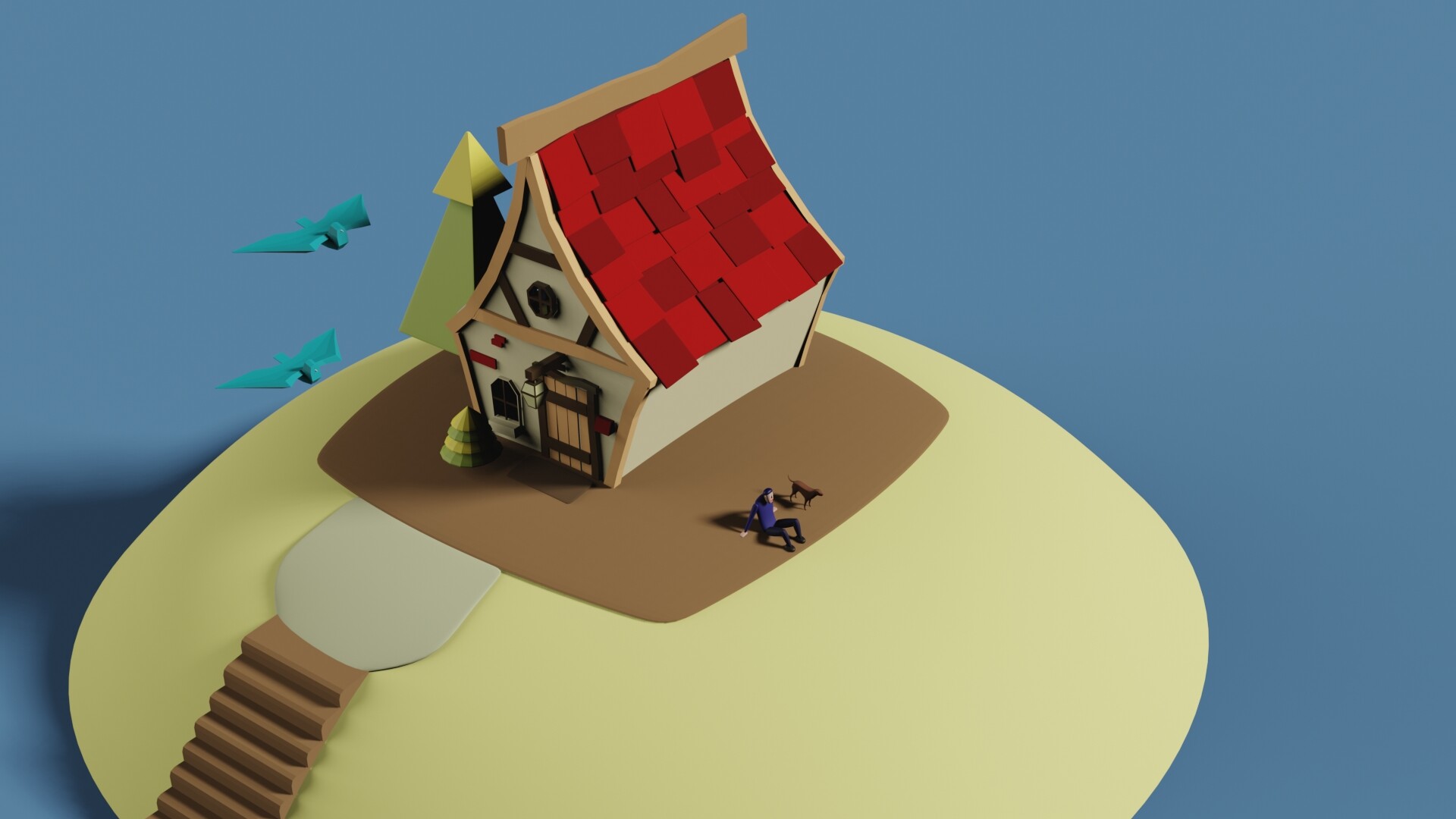 Artstation low poly hut