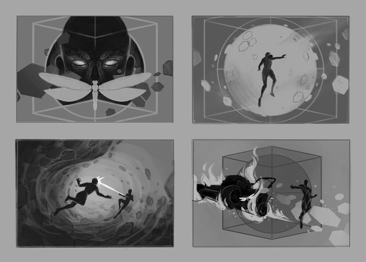 Concept sketches, unusually clean.

Versus my normal process:
https://www.artstation.com/blogs/natureintheory/oBbB

—