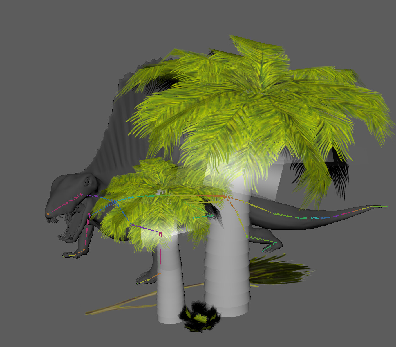 Working in Maya to build foliage.