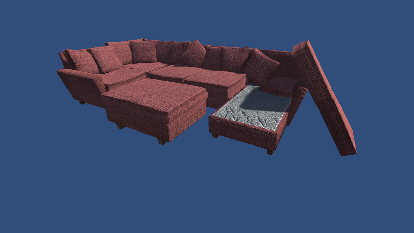 My newest creation, Modular modern couch with sevral material options!
