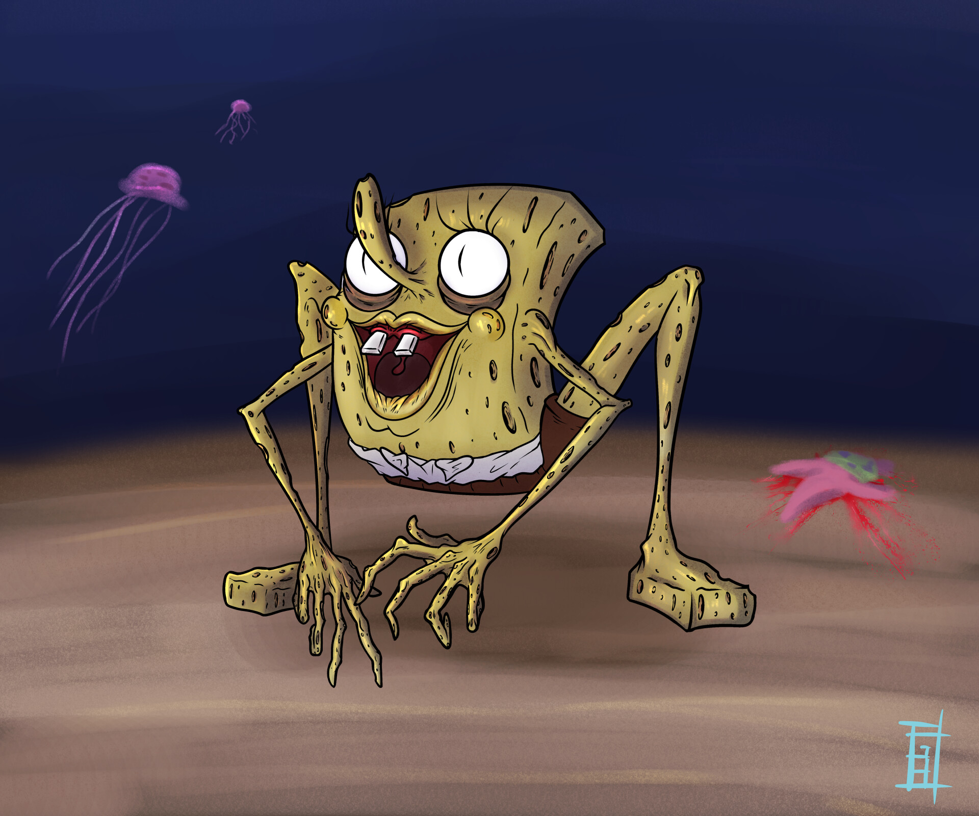 Scary Spongebob Art