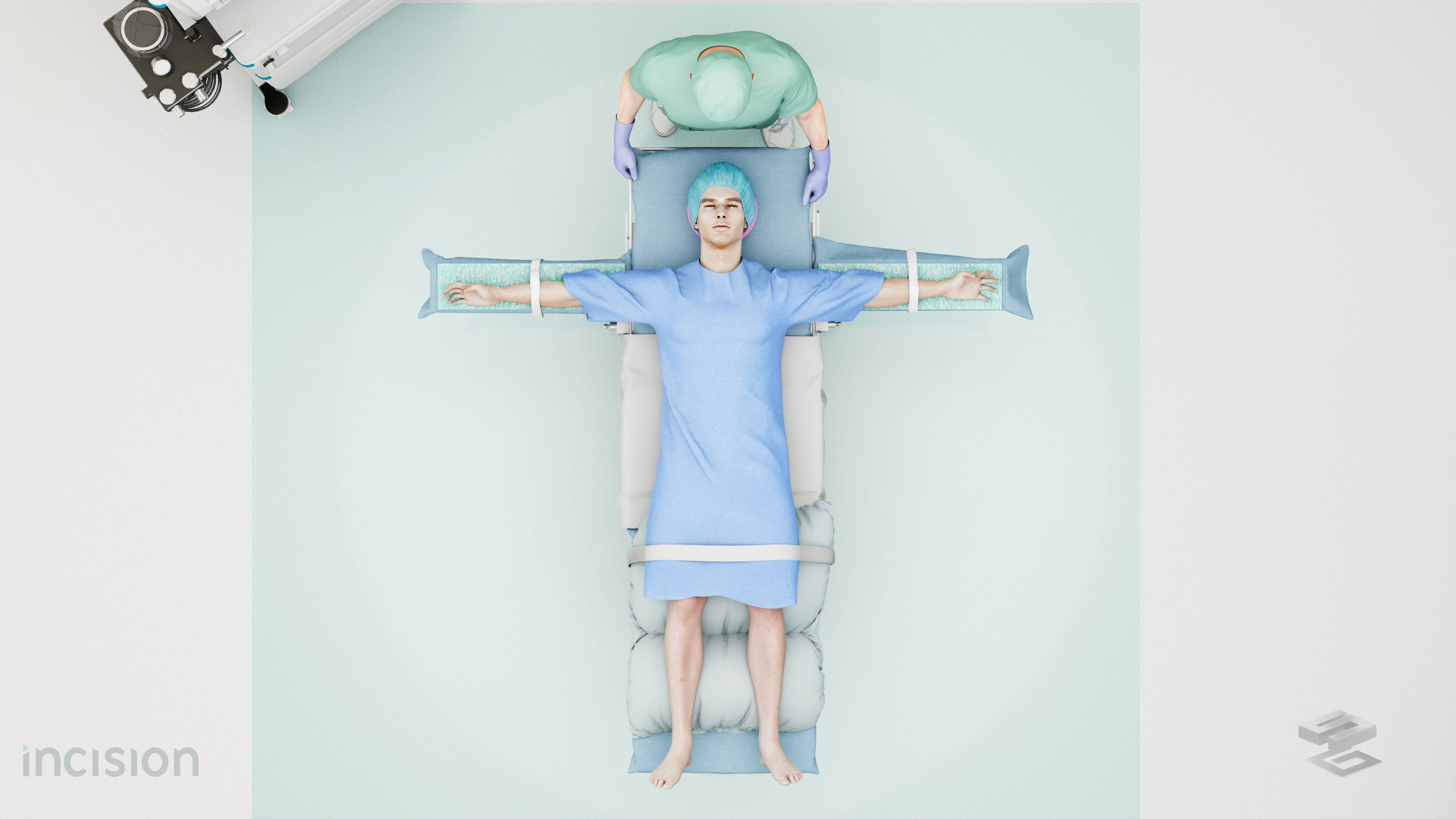 Final Comp - Top view of Supine patient positioning 