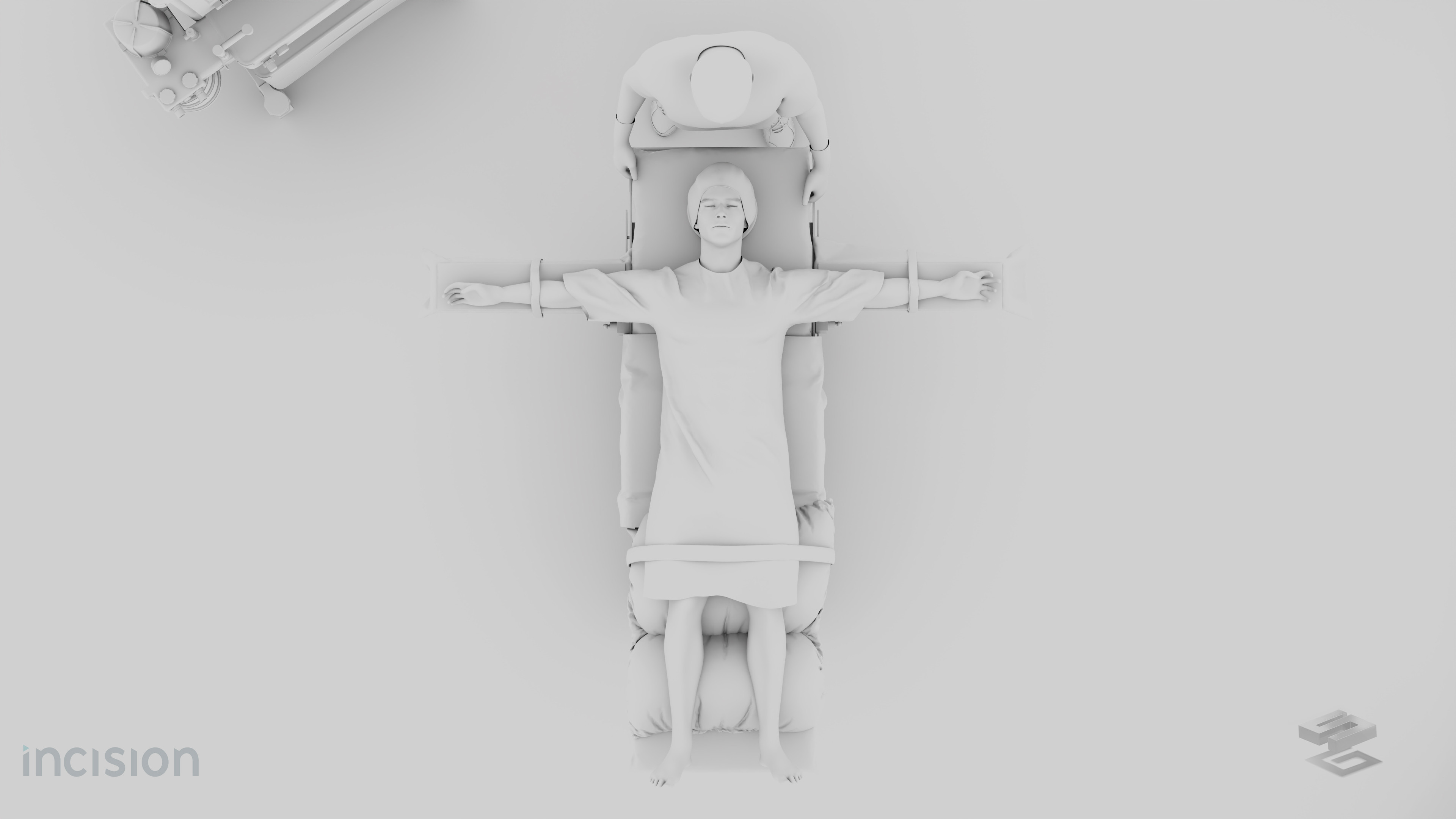 OCC Pass - Top view of Supine patient positioning