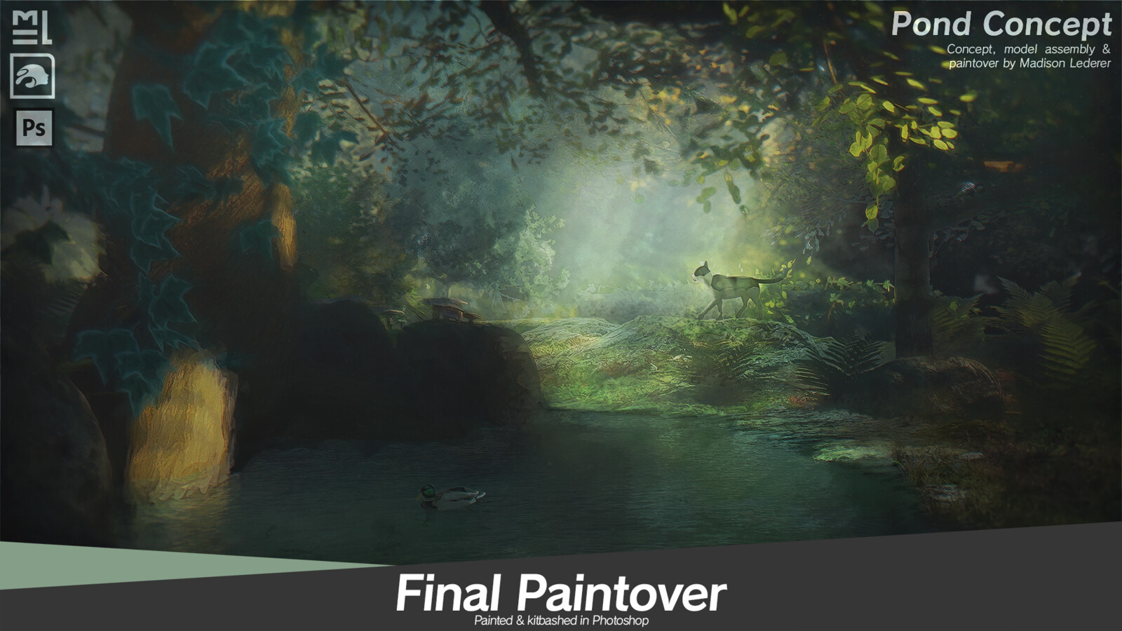 The near-final paintover, with painted details, additions and environmental kitbashing.