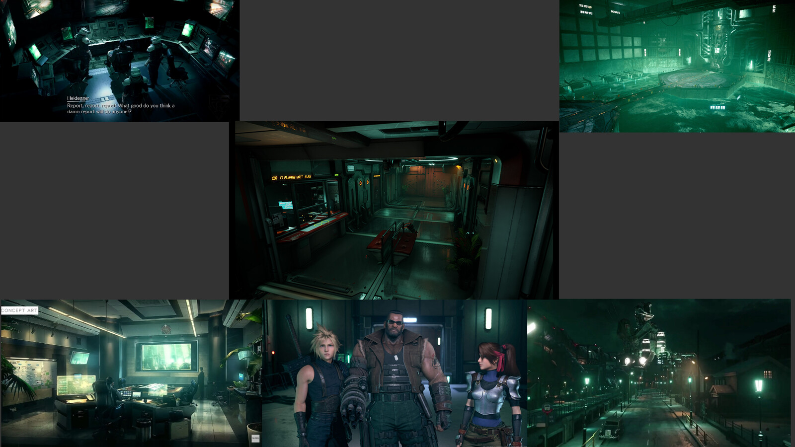Here’s an example from a very early version. I was double checking the overall contrast and making sure the green was the right color. The scene was giving off the wrong mood. It felt more like a horror game then final fantasy.