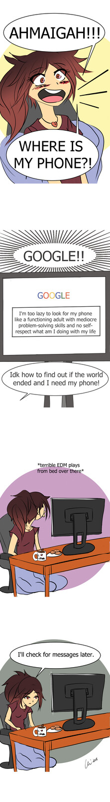 Web comic 4 - Where Is My Phone (obviously not really edited)