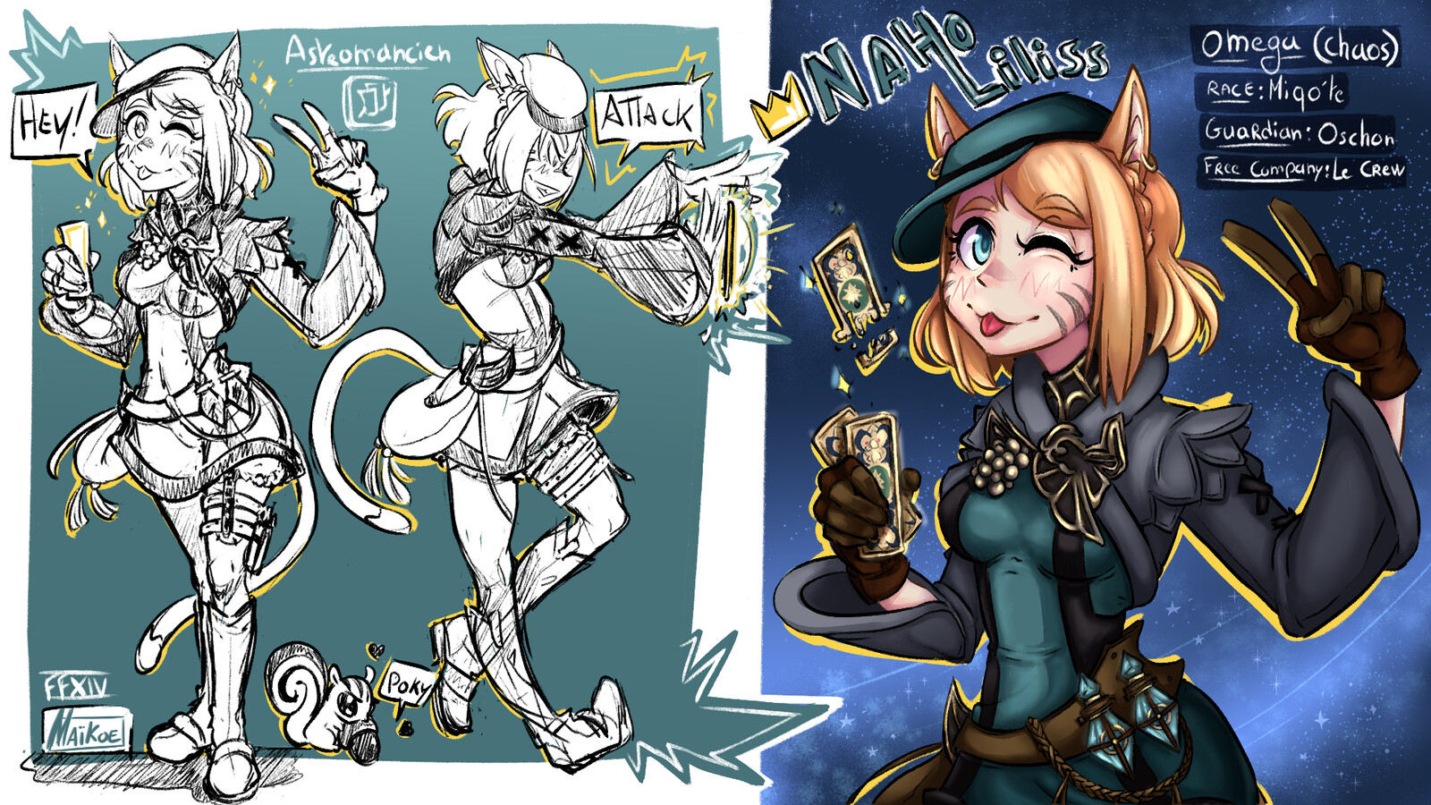 sketch + posing character