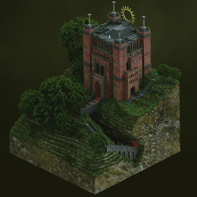 Temple of the Ancient Star Gods - Isometric 3D Art