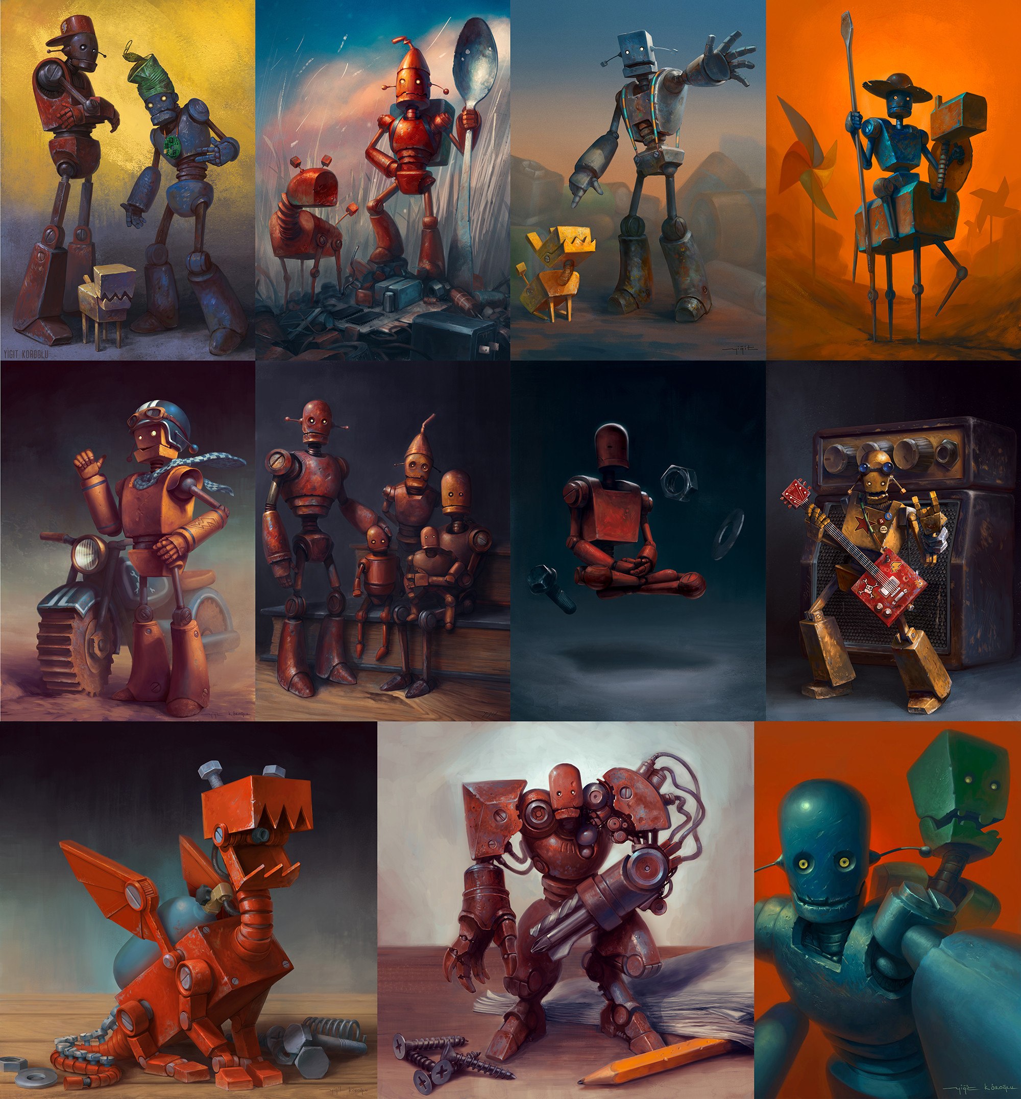 These are some tiny robot designs i made for my personal project, which never seems to be finished due to lack of free time.