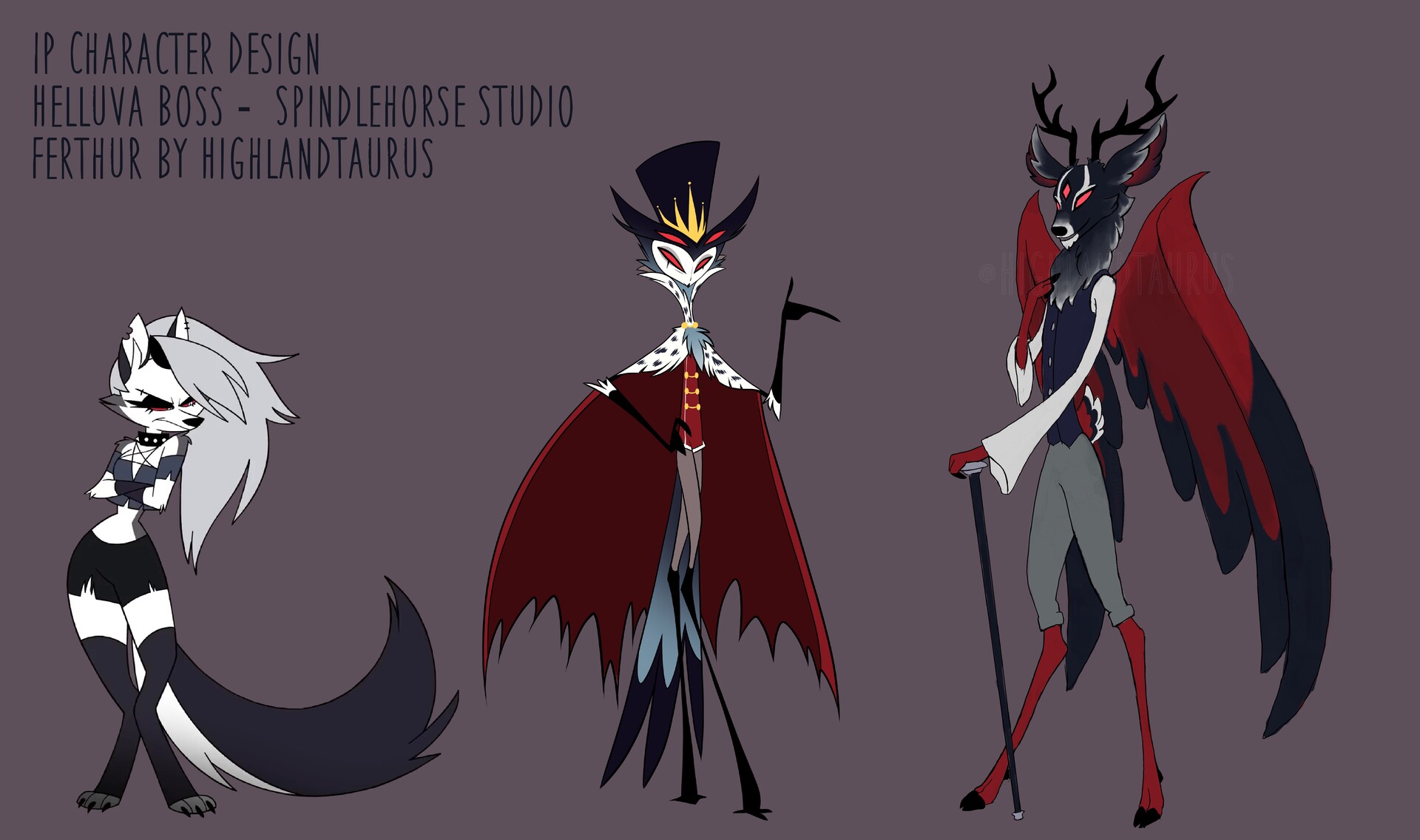 Highland taurus ferthur helluva boss fan character