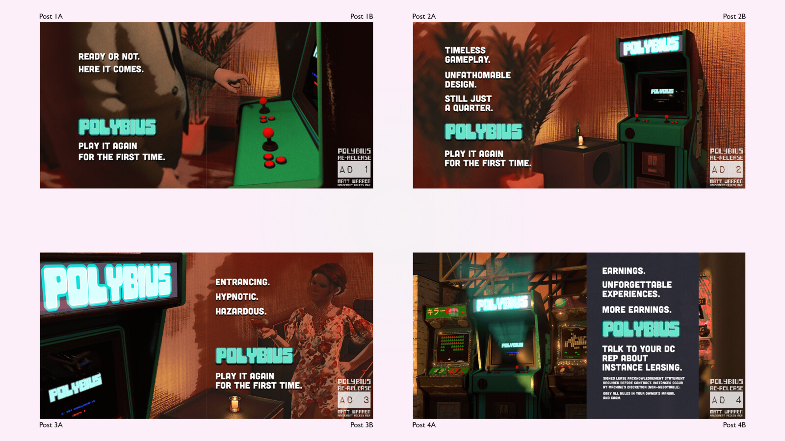 Set of 4 sets of images for faux Instagram campaign.