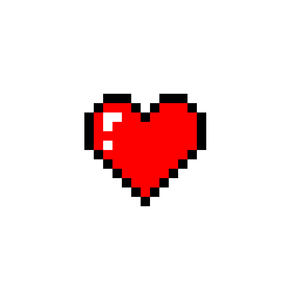 Прозрачное пиксельное сердце