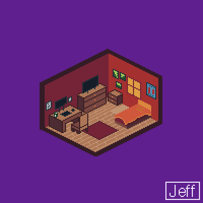 Artstation Isometric Pixel Art Room Design