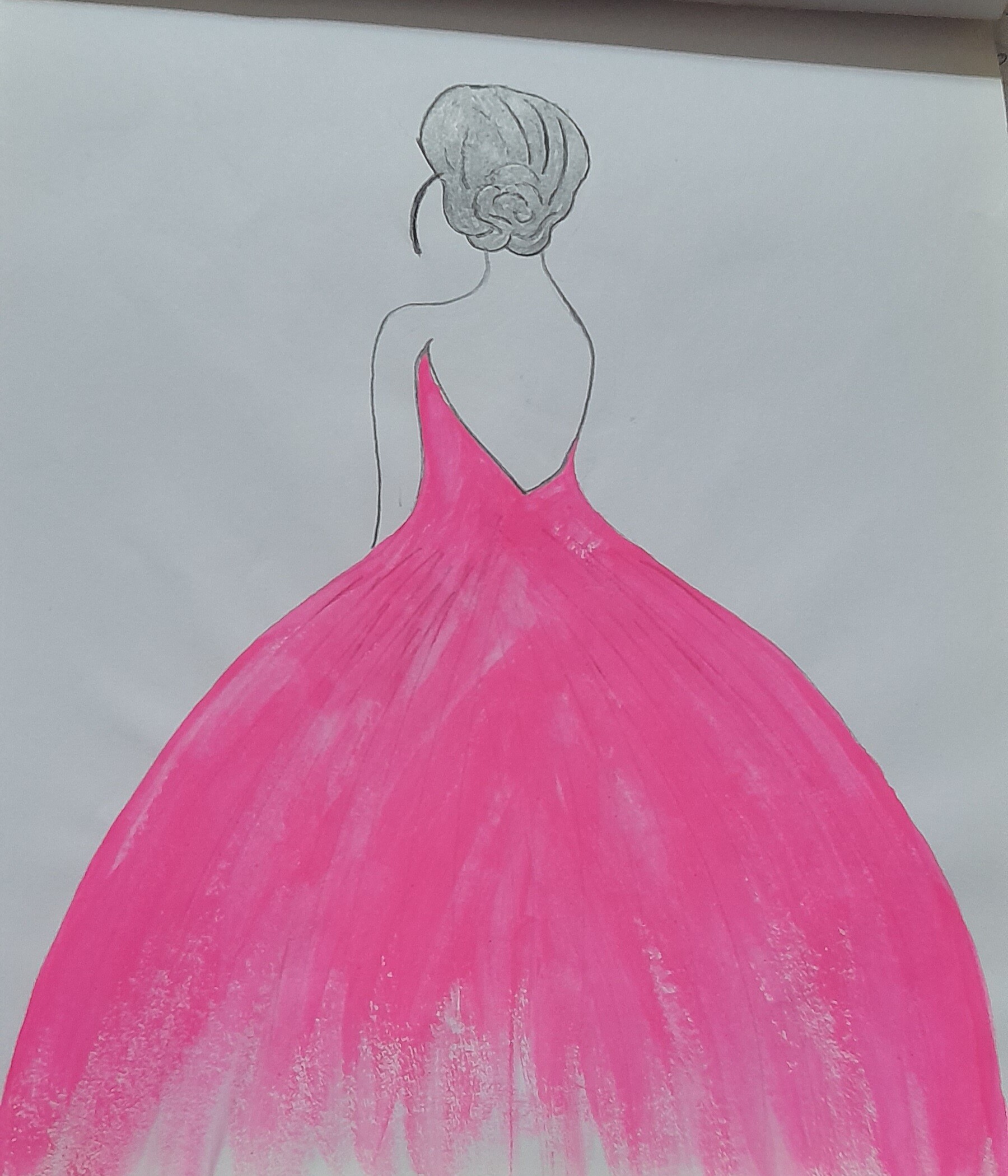 Girl backside beautiful dress drawing beginner simple tutorial girl drawing  drawing for girls – Artofit