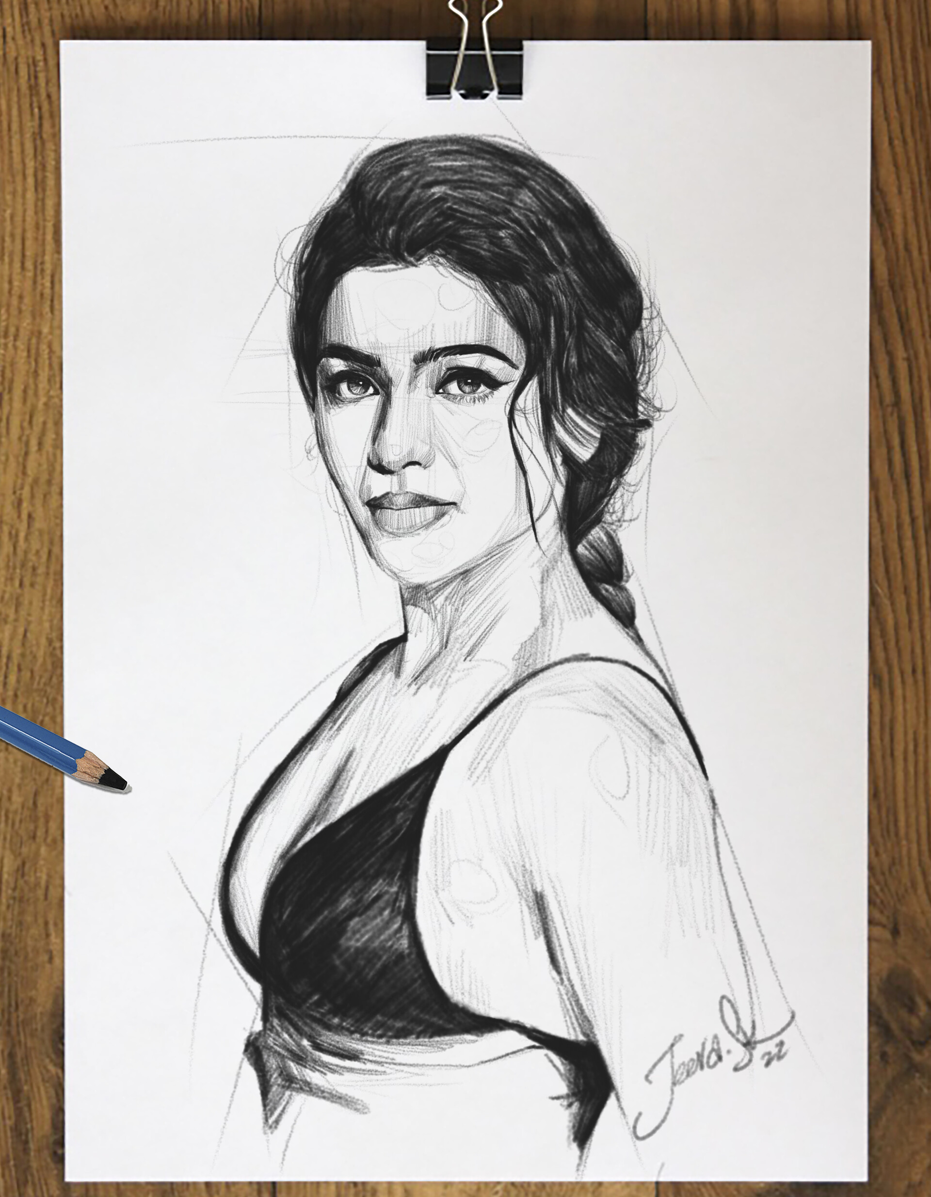 Samantha Black portrait Drawing by Rogerio Silva | Saatchi Art
