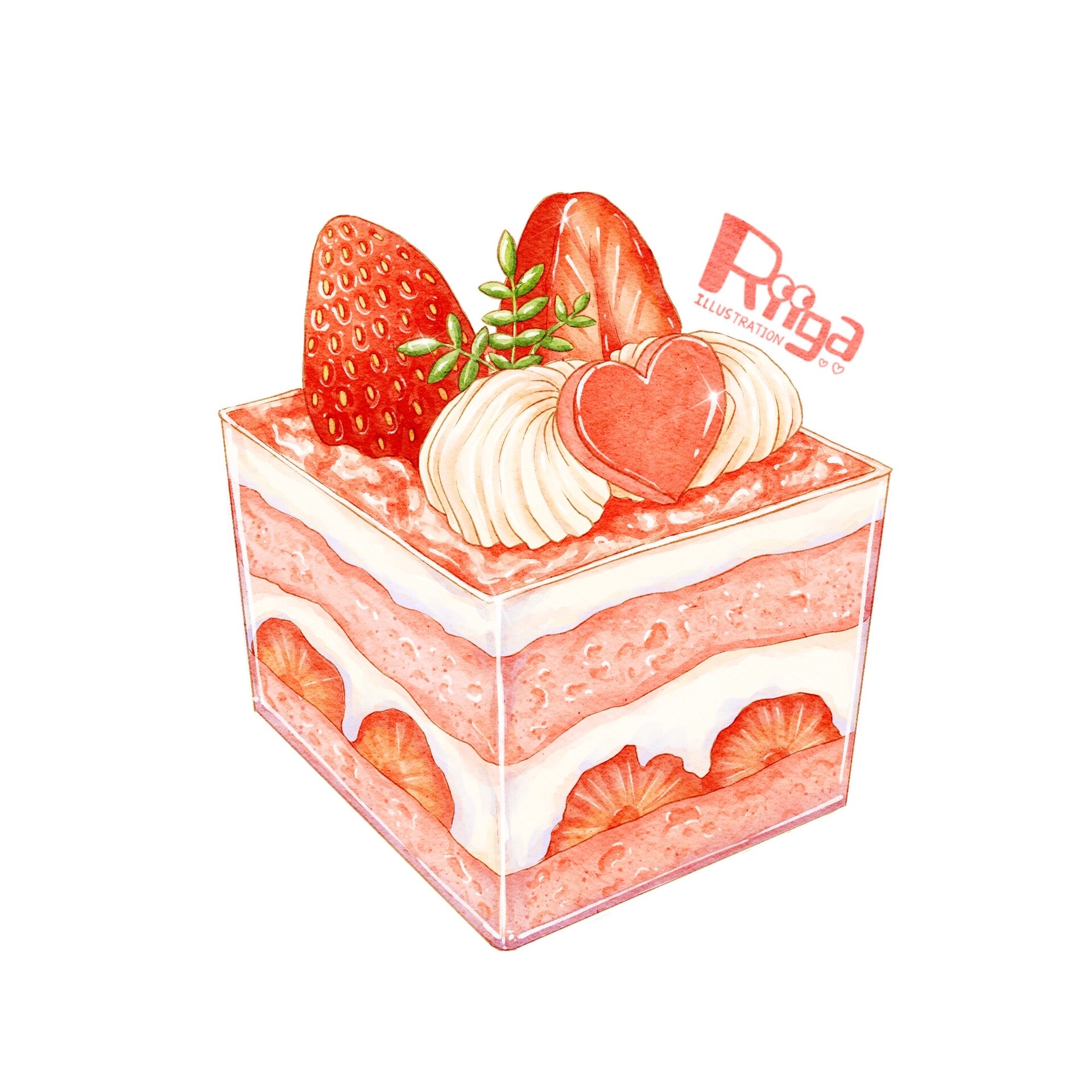 ArtStation - Strawberry mousse cake