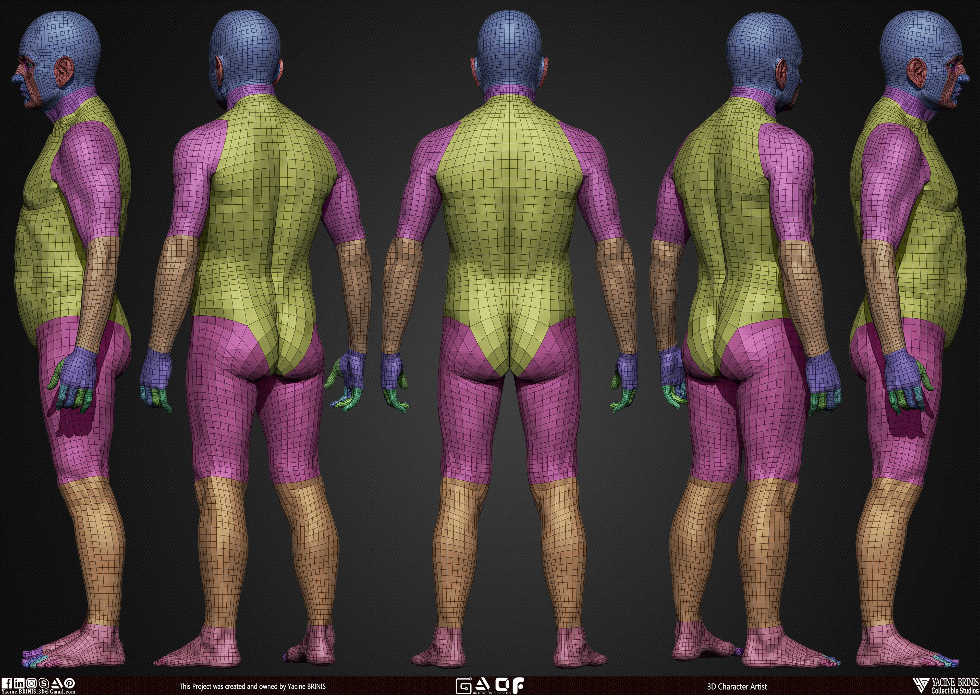 Old Man Basemesh 3D Model By Yacine BRINIS Anatomy Set 009