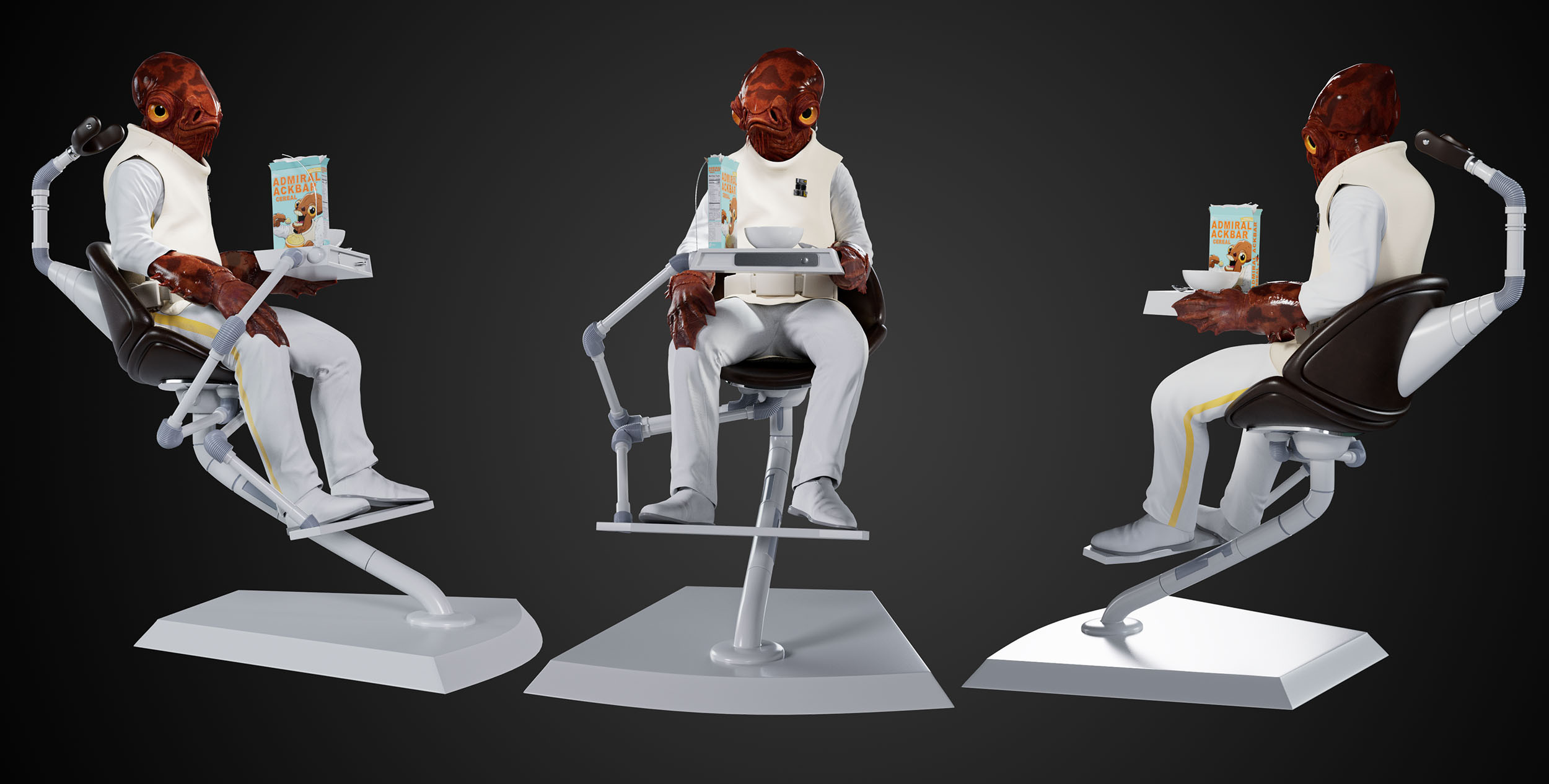 Admiral Ackbar rendered with Arnold
