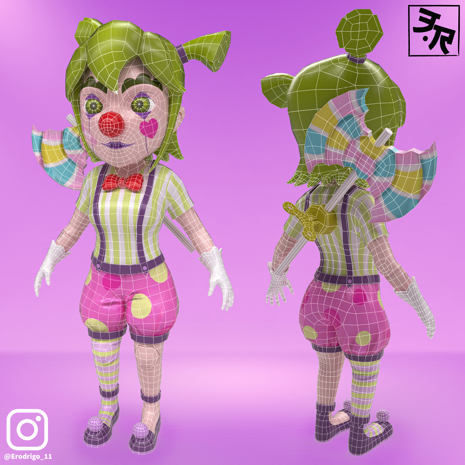 Erodrigo 11 Clown Girl Character Designer 