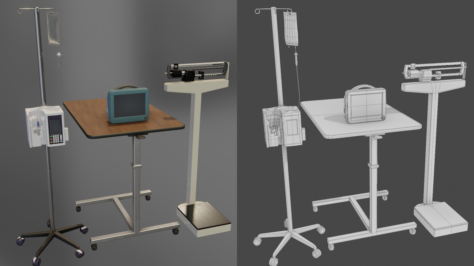 IV Stand, Table, Monitor, Scale