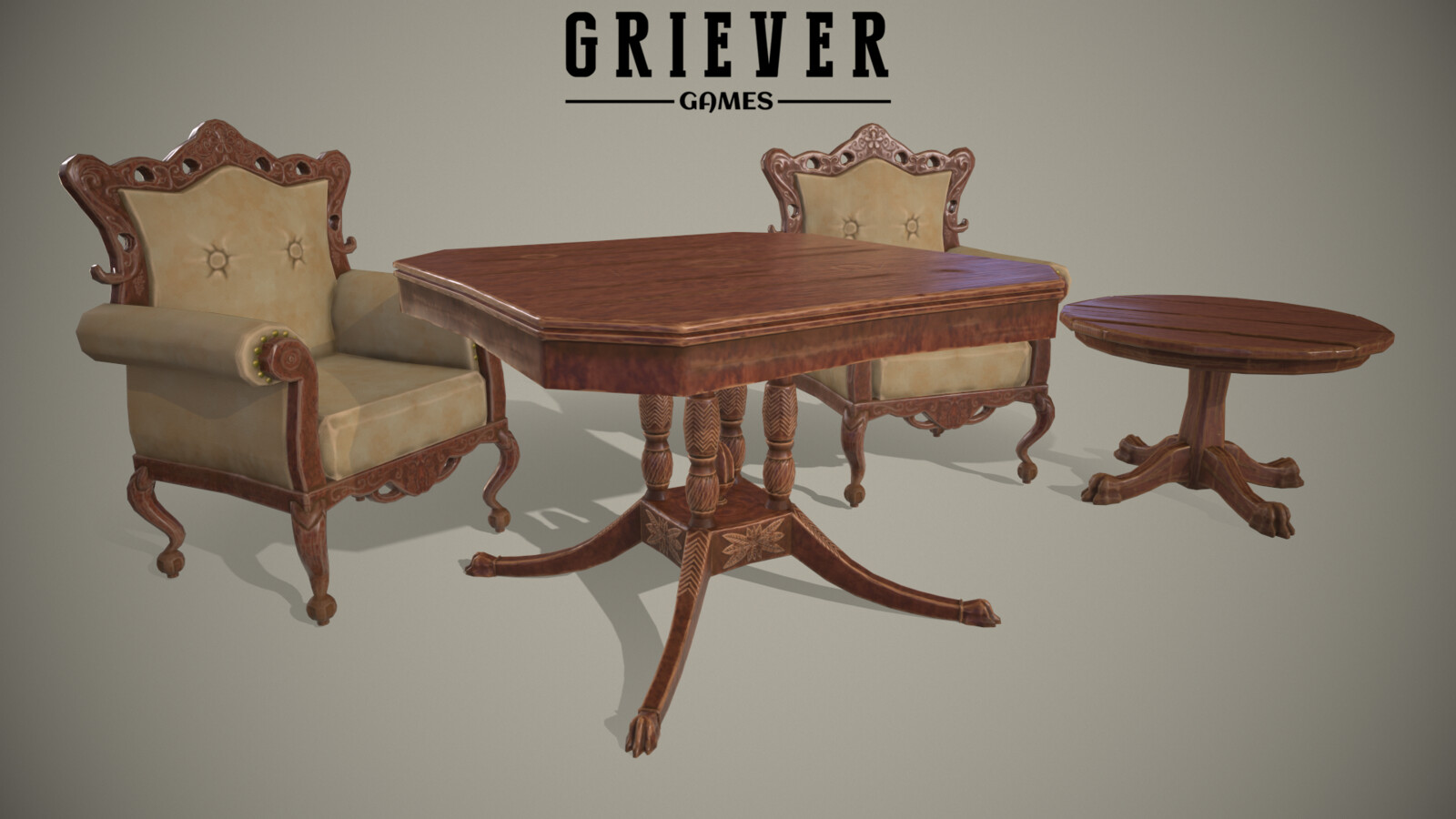 Fancy Wooden Furniture | Griever Games Environment Assets
