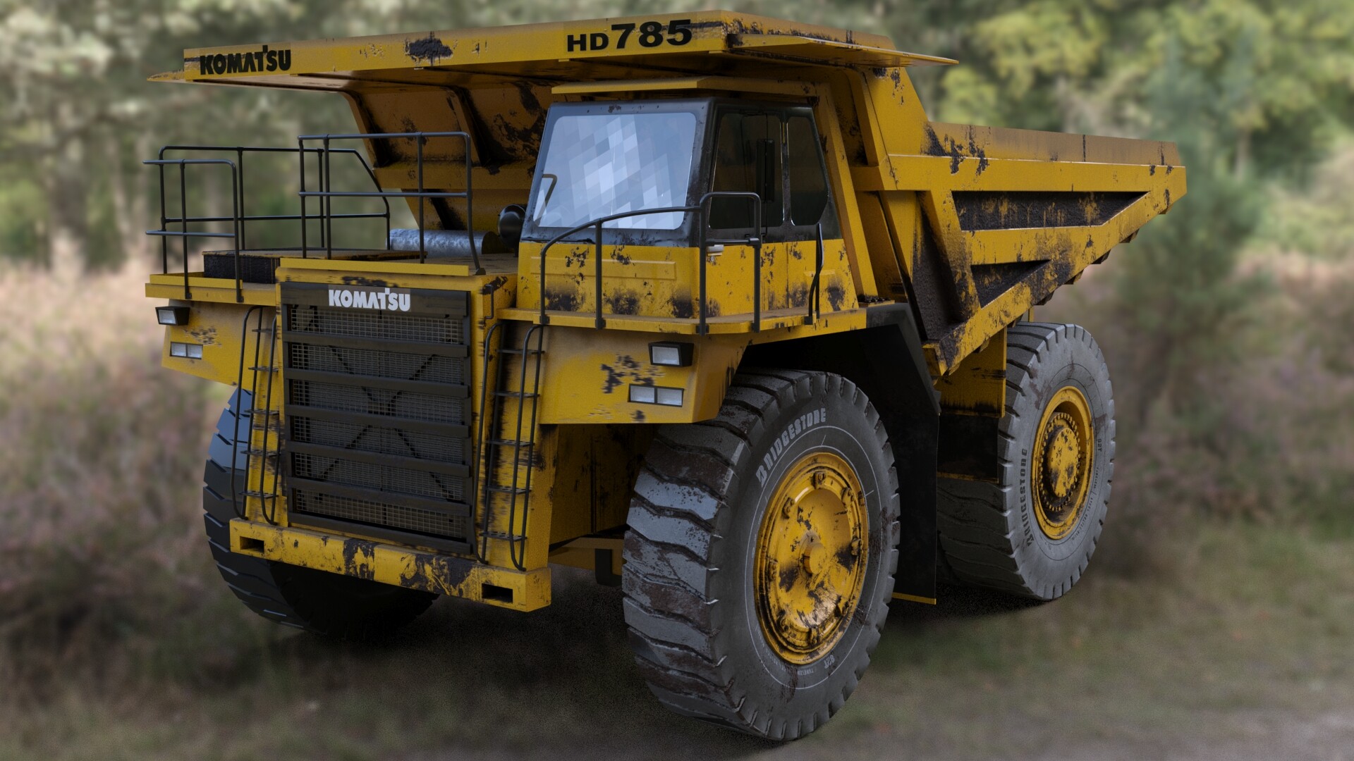 Artstation dump truck komatsu hd785