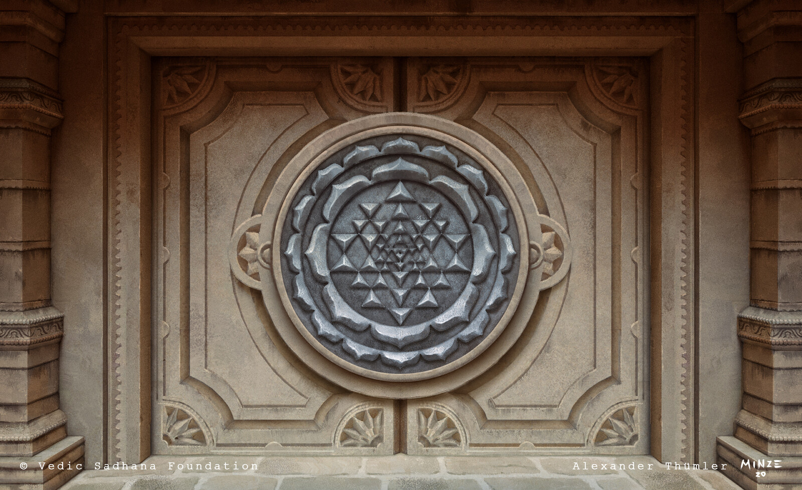 Temple Entrance Illustration