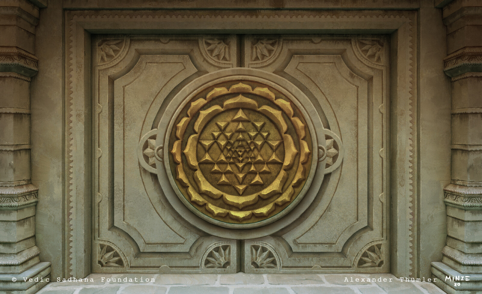 Temple Entrance Illustration