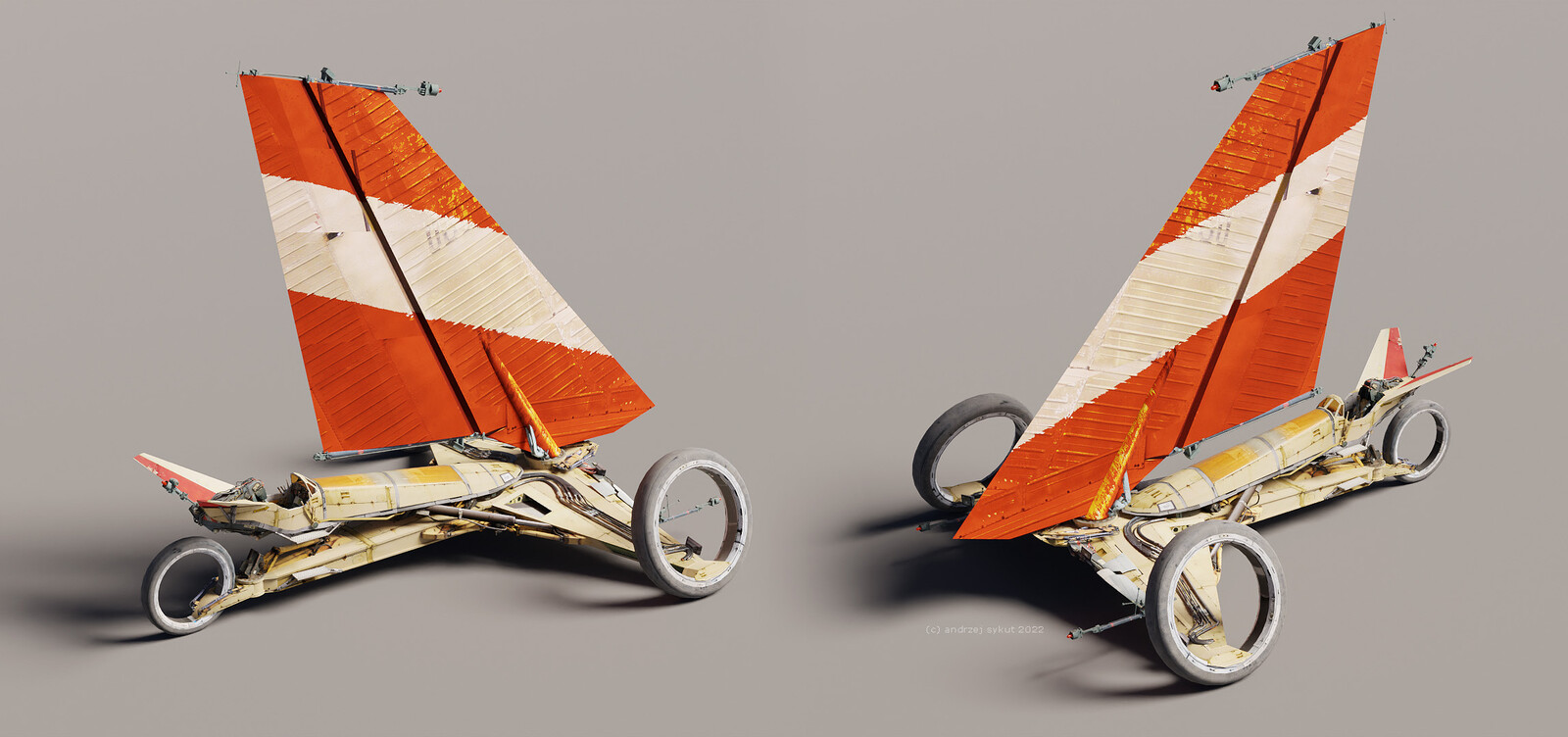 Rigid, metal sail variation. A bit faster, bit heavier, bit easier tu capsize ;)