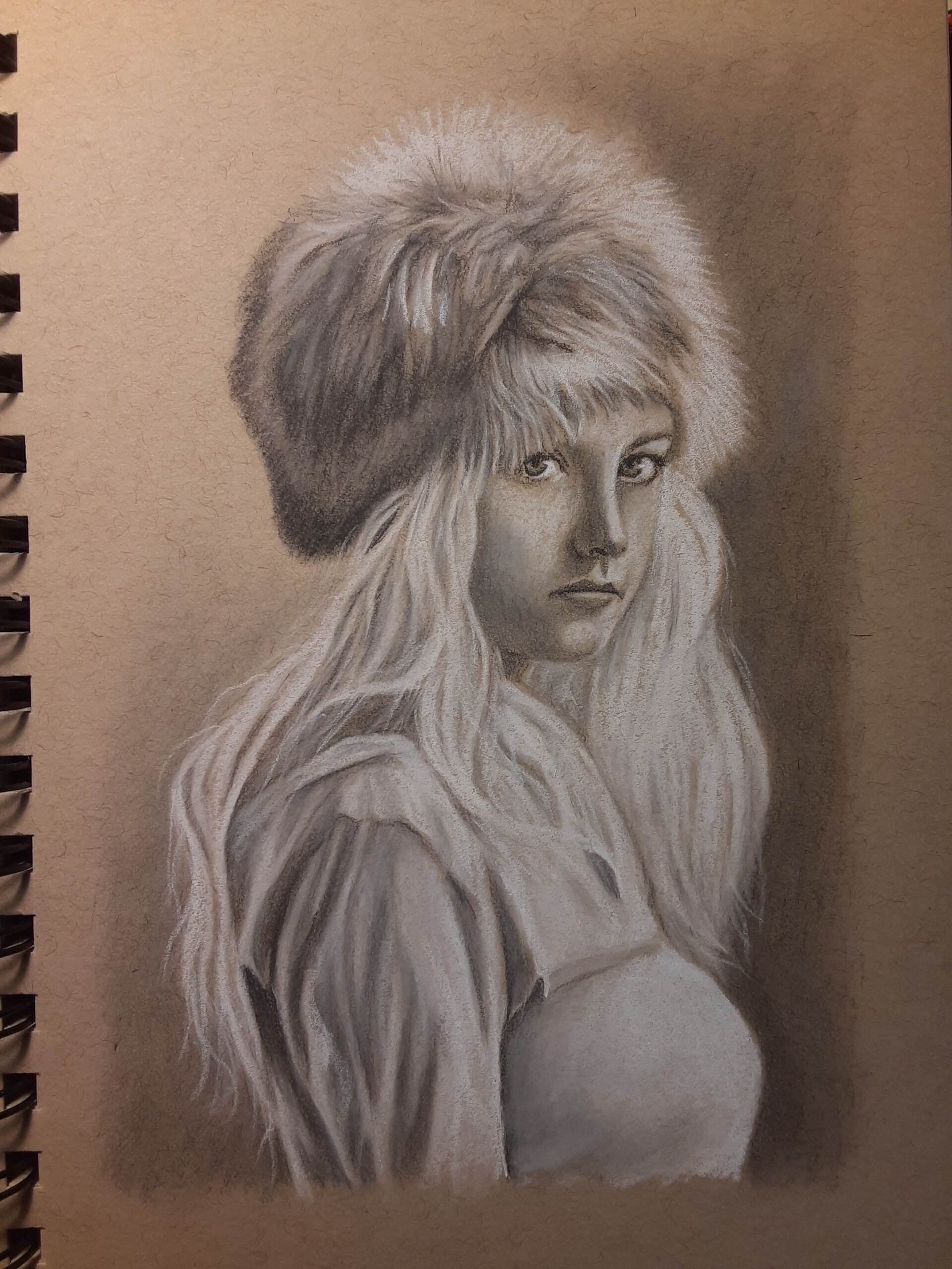 ArtStation - Charcoal and pastel sketch of a woman