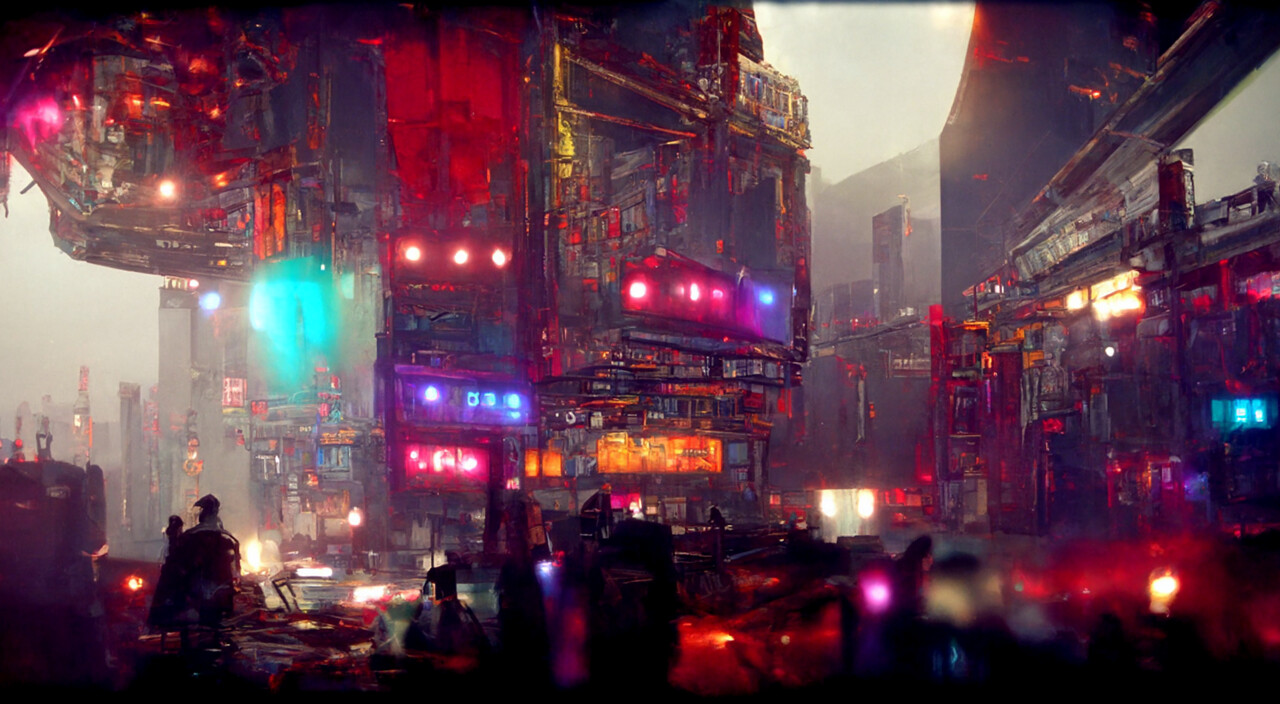 Cyberpunk City Background Art – Made With AI