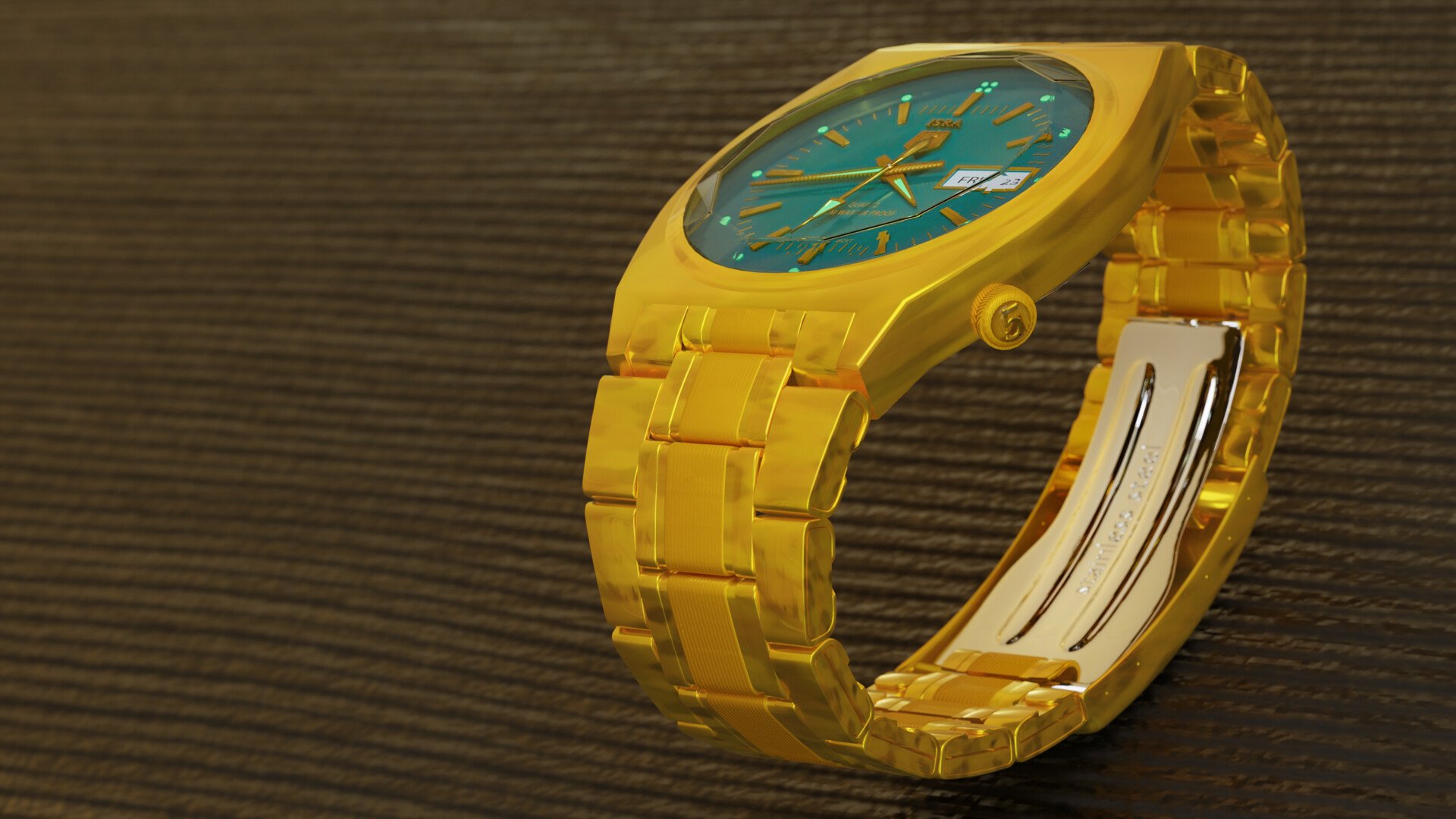 ArtStation Gold Automatic Wristwatch