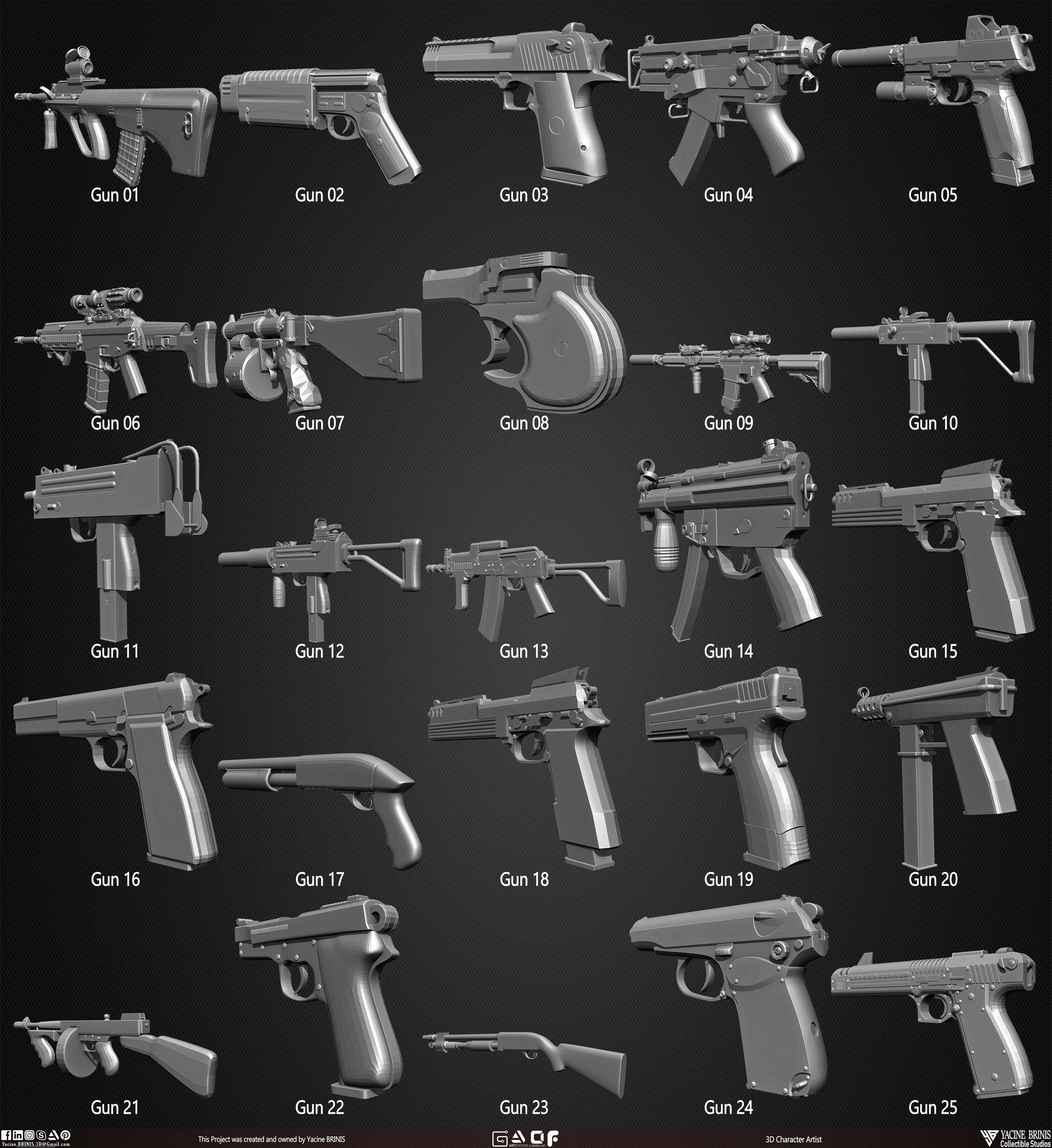25 Guns Kitbash Vol 03 sculpted By Yacine BRINIS Set 003