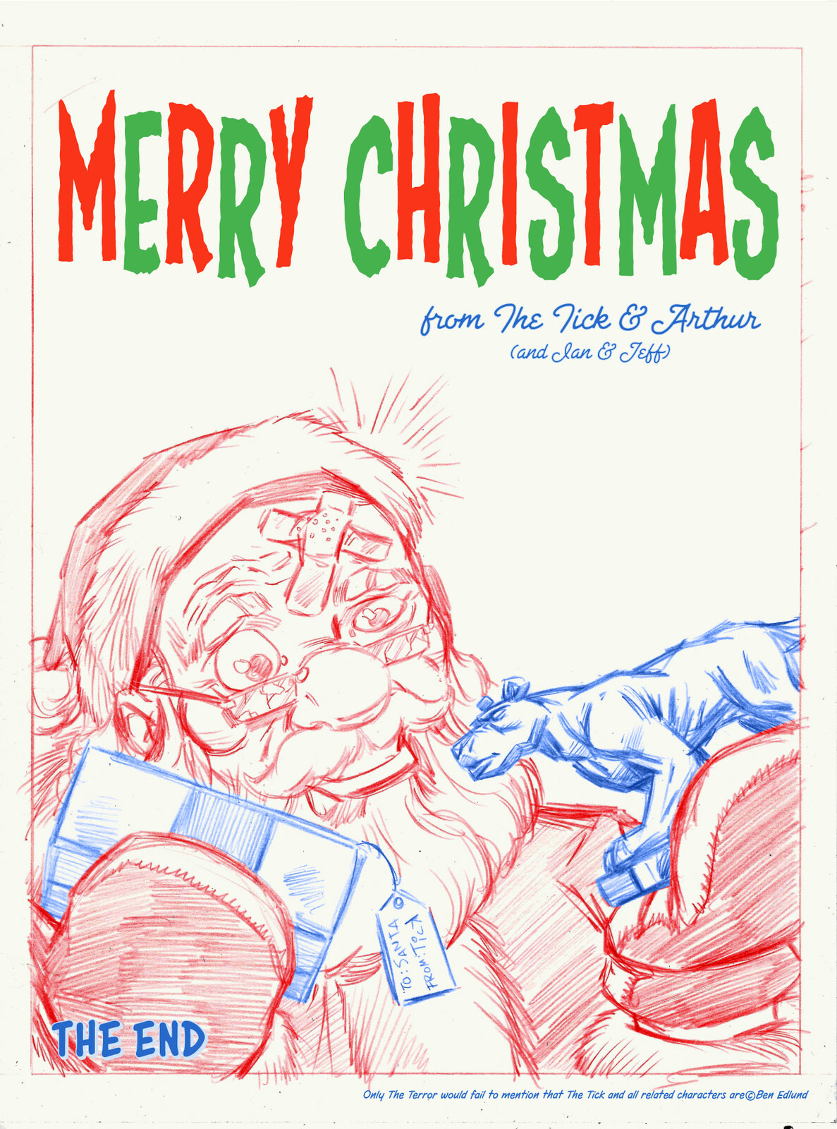 Tick Christmas Page 5
The Tick is copyright © Ben Edlund, All other characters © New England Comics