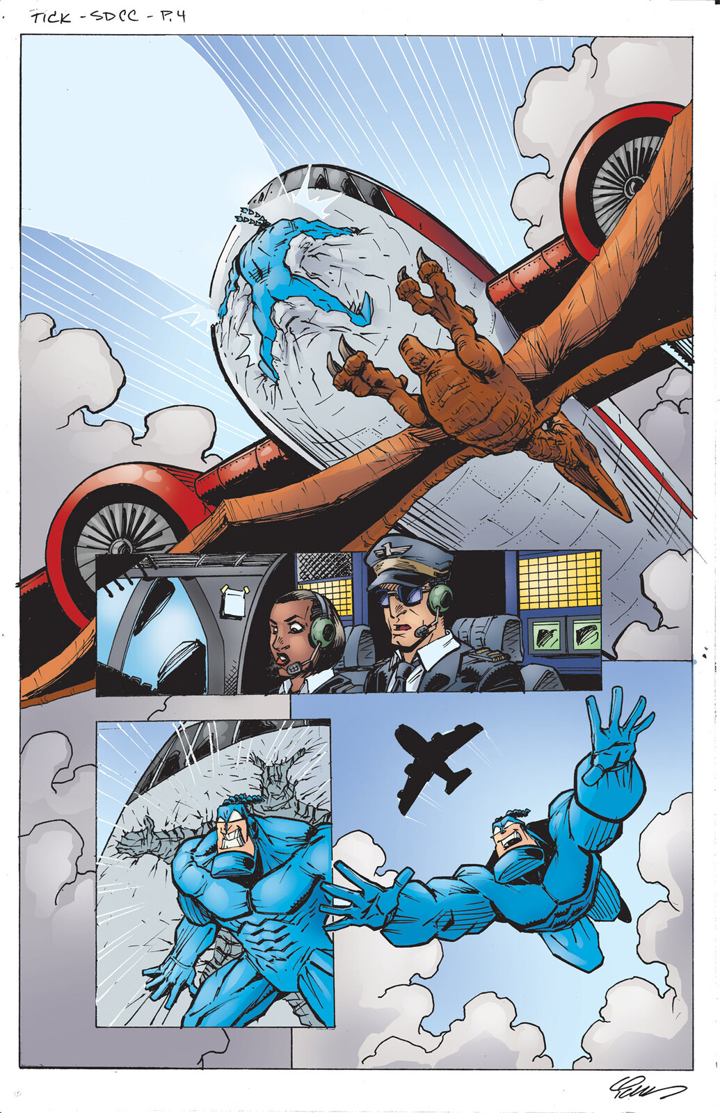 In Borneo Reborn Page 4 by Ian Chase Nichols
The Tick is Copyright © Ben Edlund, All other characters are Copyright © New England Comics