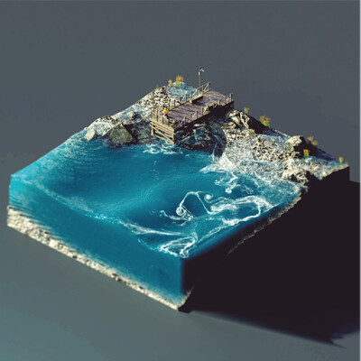 The Fisherman - Isometric 3D Art