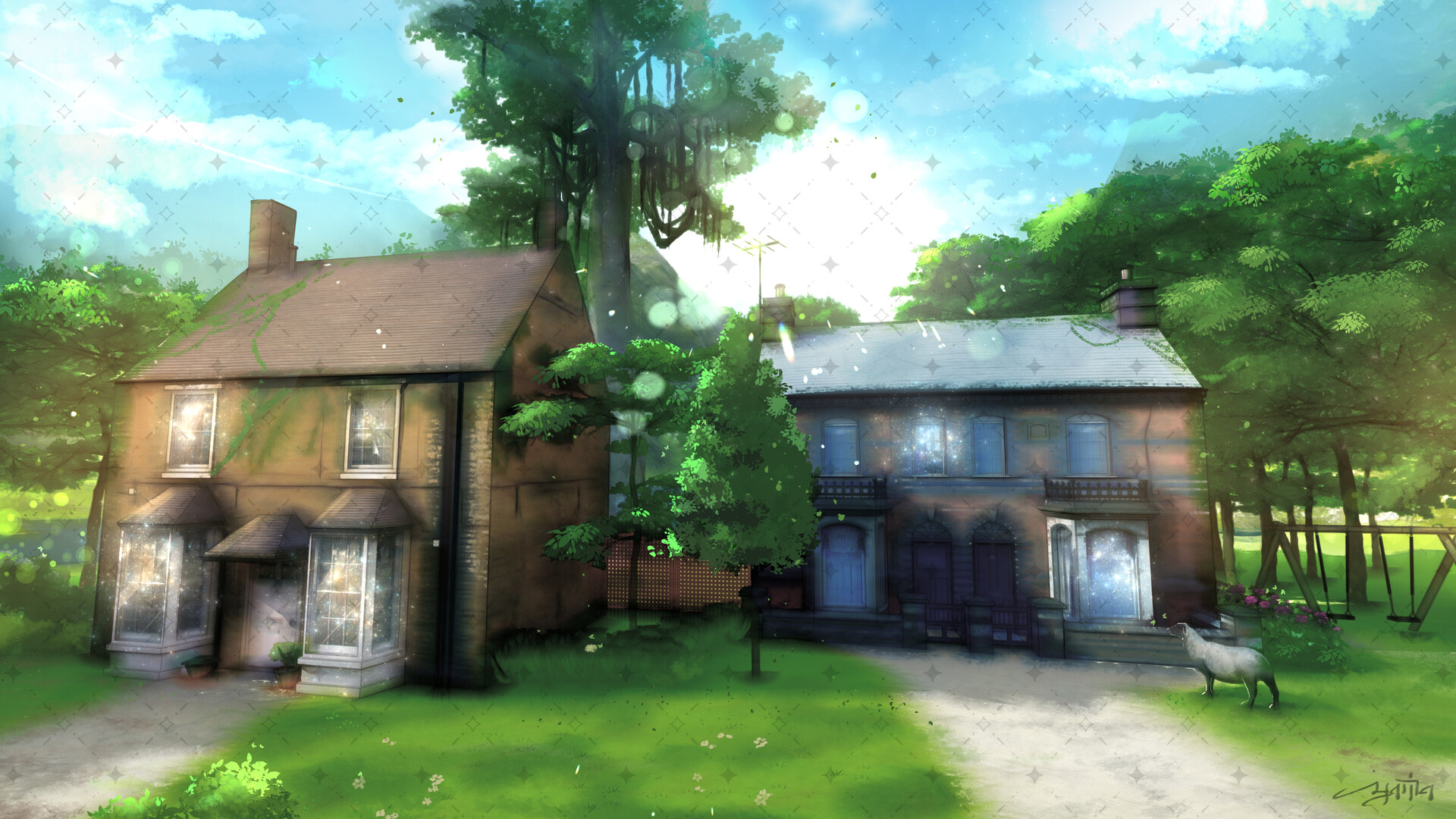LOFI Street, Houses, Anime Manga Style Background Wallpaper Design,  Illustration, Generated By AI Stock Photo, Picture and Royalty Free Image.  Image 205960282.
