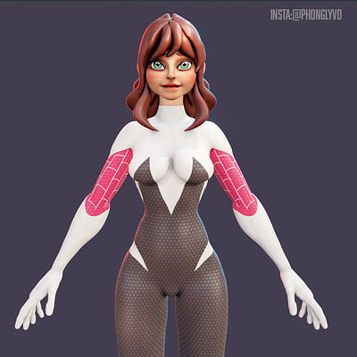 Gwen Stacy - Spiderman - Import from ZBrush to Blender