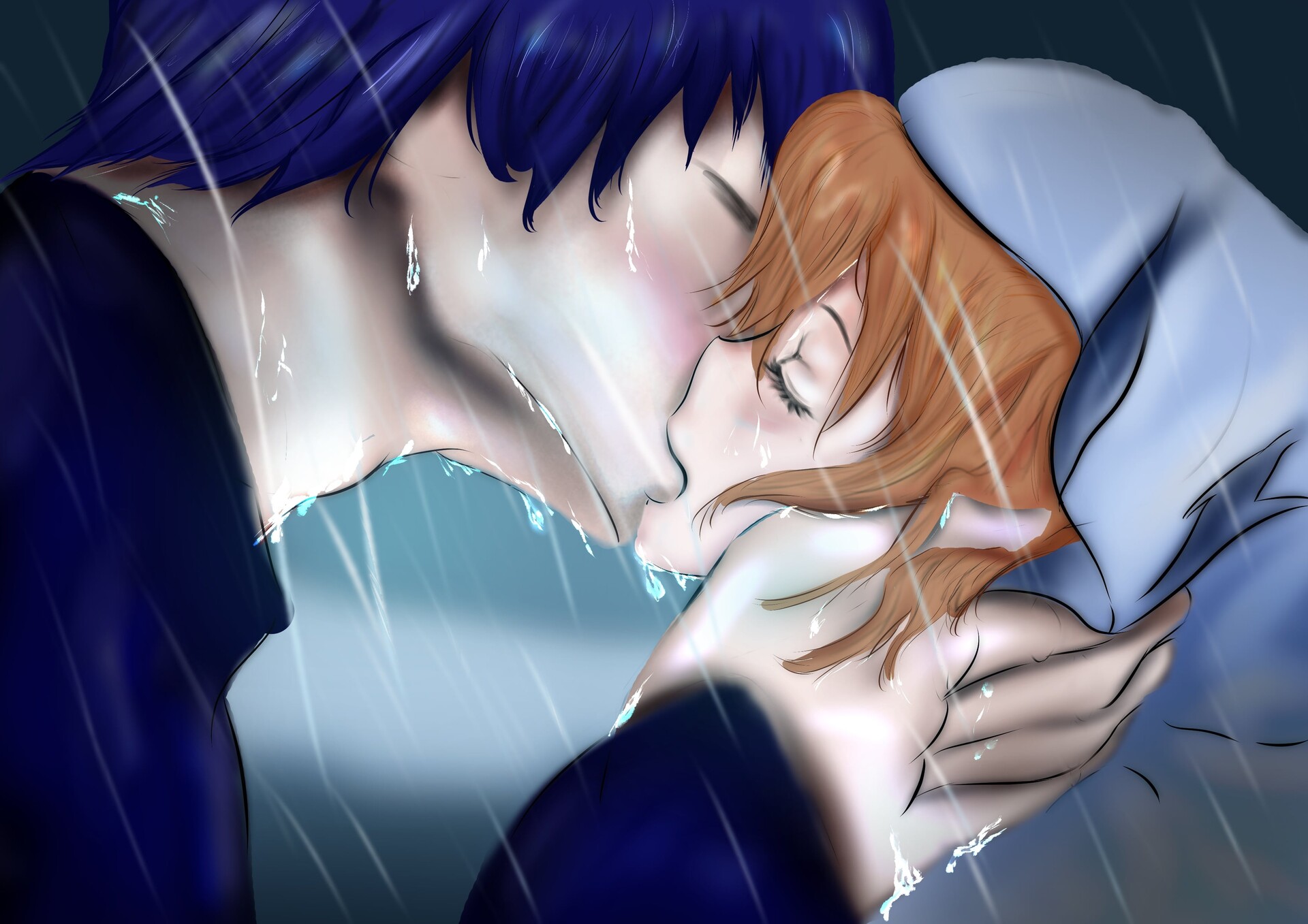 ArtStation - Toradora kiss in the rain