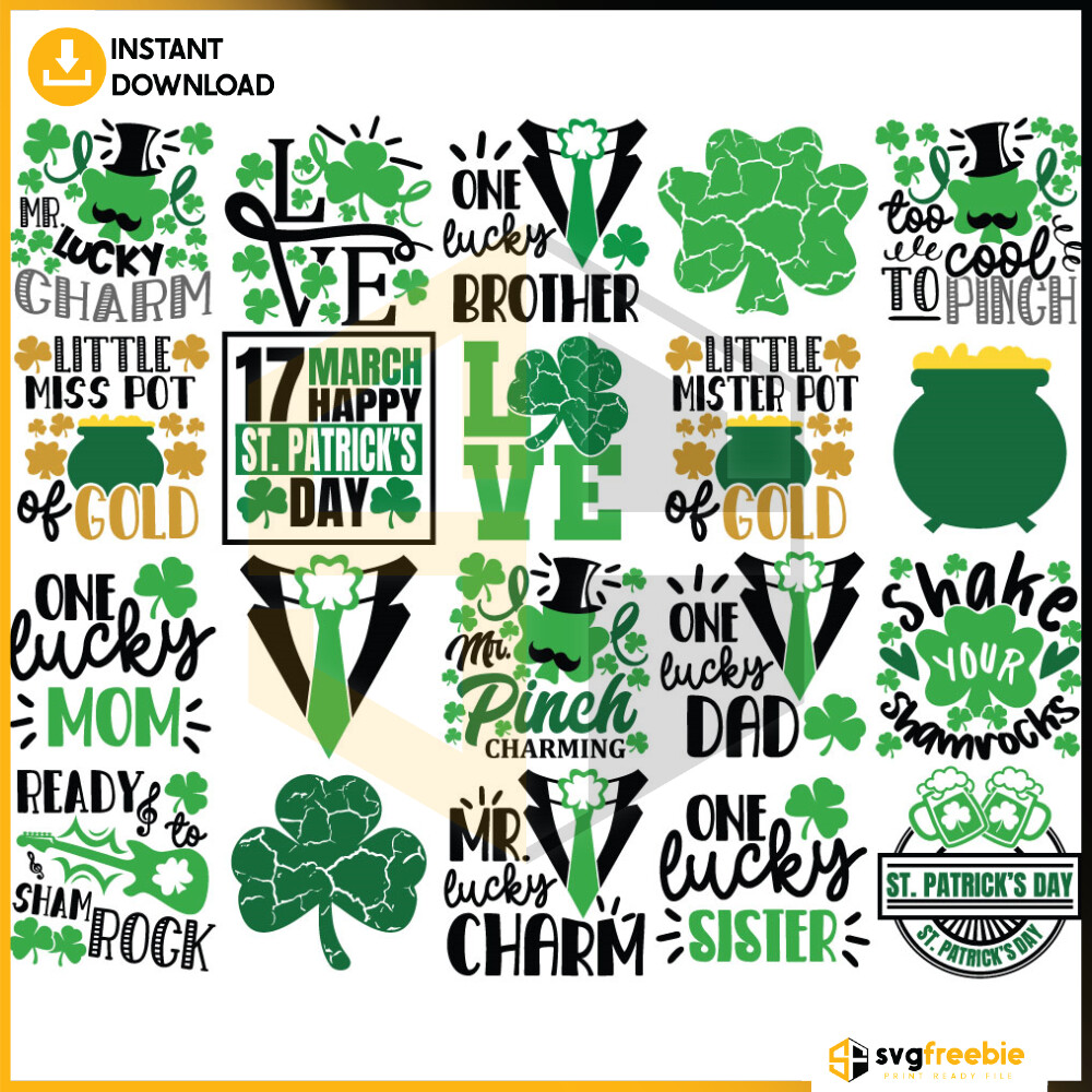 Svgfreebie - 20 Files Of St Patricks Day Bundle Free Svg, St. Patricks ...