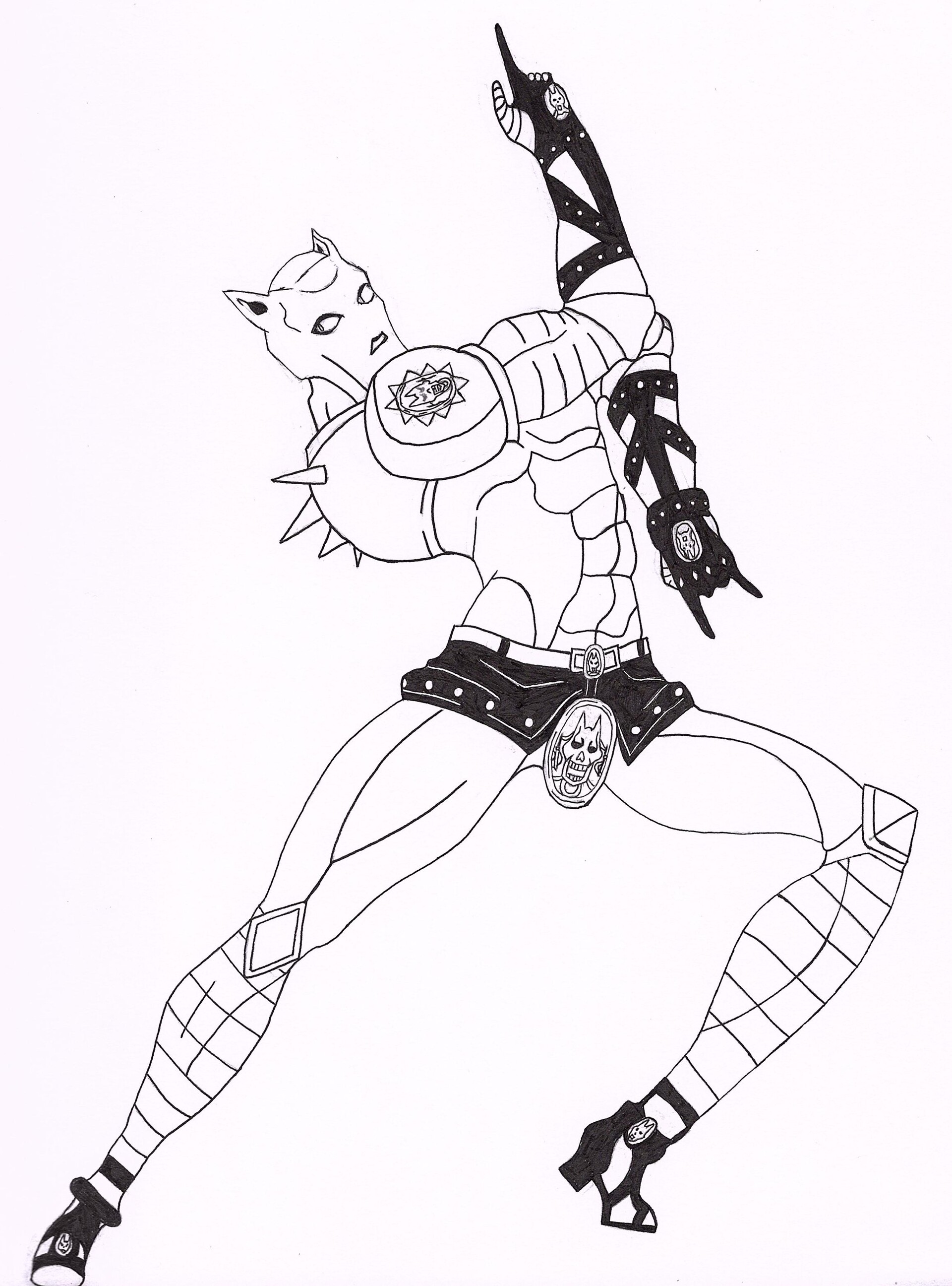 Sketched Yotsuba in a Jojo(Killer Queen's) Pose : r/5ToubunNoHanayome