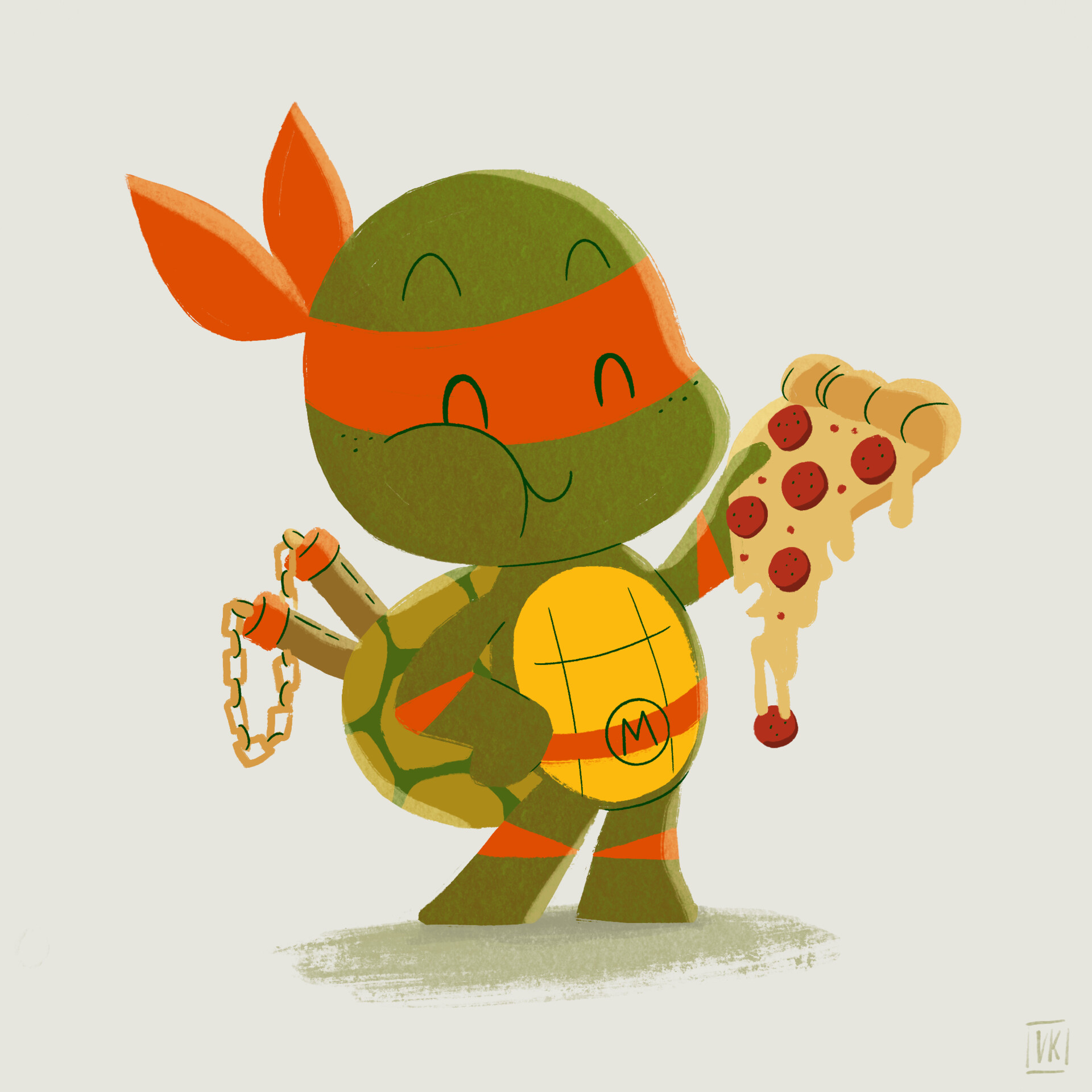 Baby Ninja turtles eating pizza | Poster