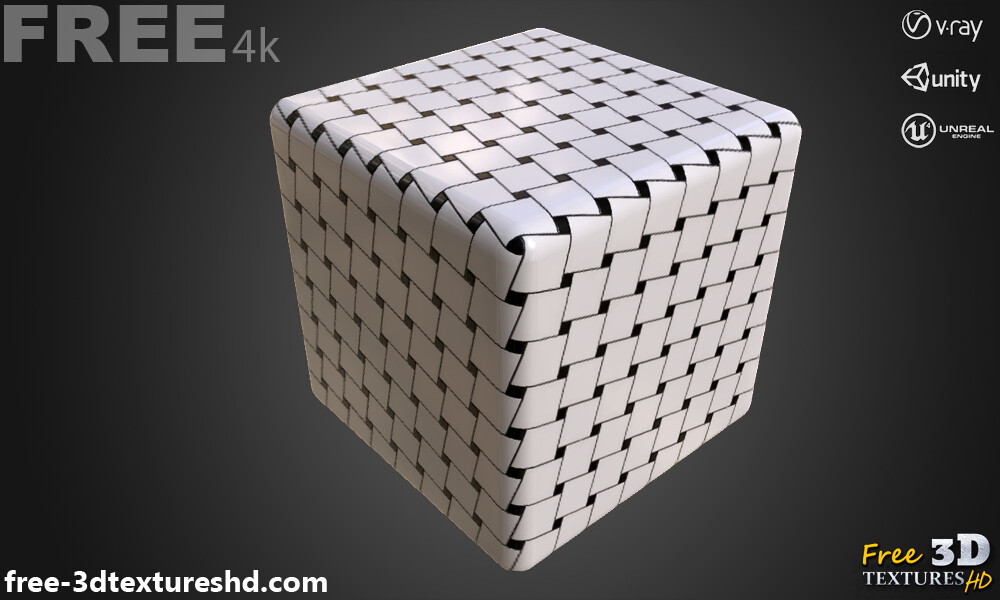 3D textures PBR free Download - Ceramic Black White Square Tile PBR ...