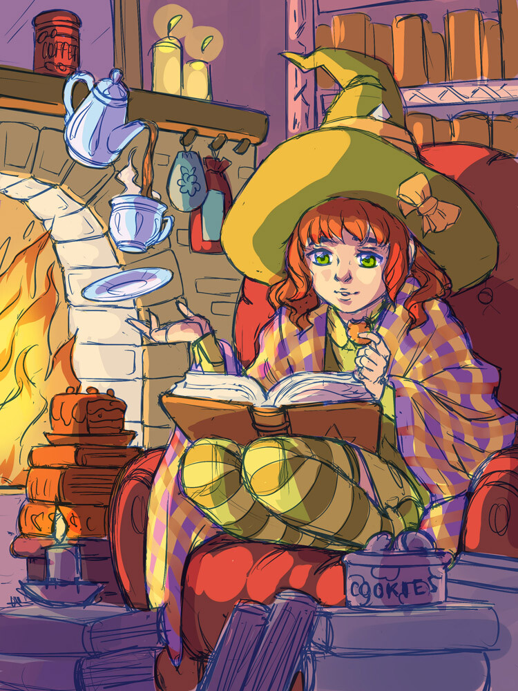 I add shades and colors while sketching sometimes to see volumes better.